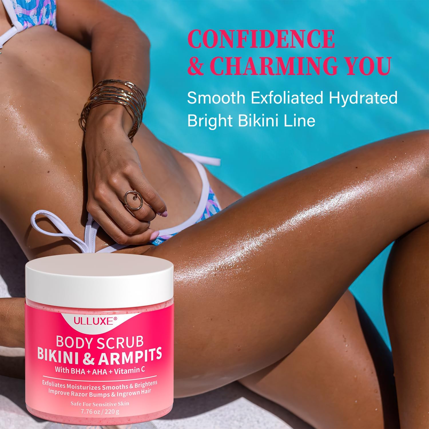 ulluxe Bikini Area Exfoliator with 10% AHAs BHA & Vitamin C, Exfoliating Body - ulluxe Official Product View 8