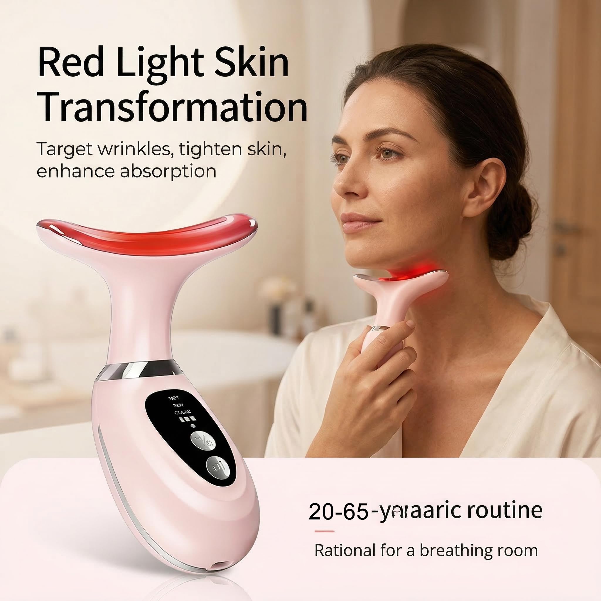 7-Color LED Light Facial Massager Set, Face and Neck Massager - erdnretl