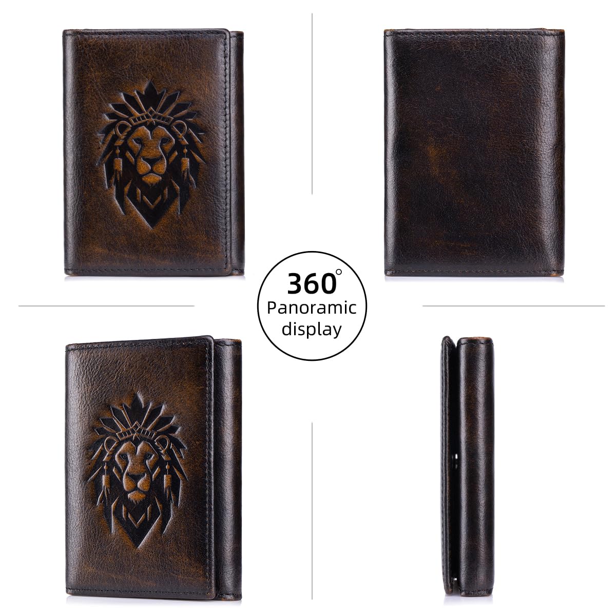 SCHLATUM Trifold Wallet for Men – RFID Leather Snap Wallet