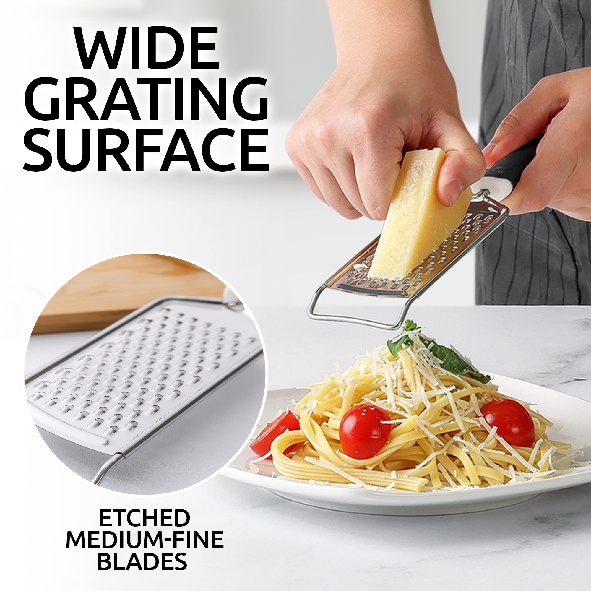 Zulay Kitchen Professional Cheese Grater Stainless Steel - Durabl by Zulay Kitchen - Angle View 6
