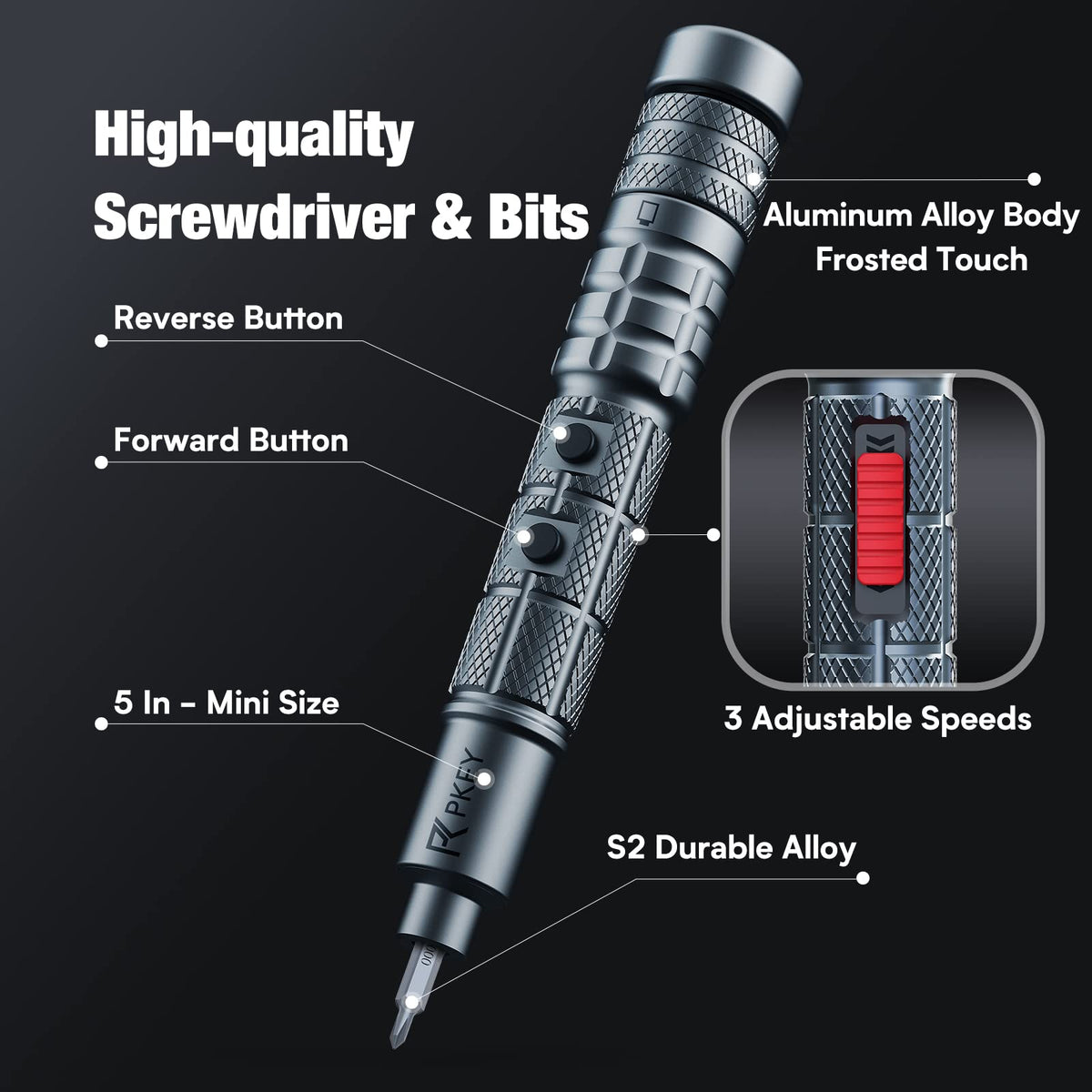 PKEY Mini Electric Screwdriver Set Precision Electric - PKEY Official Imagery - 7