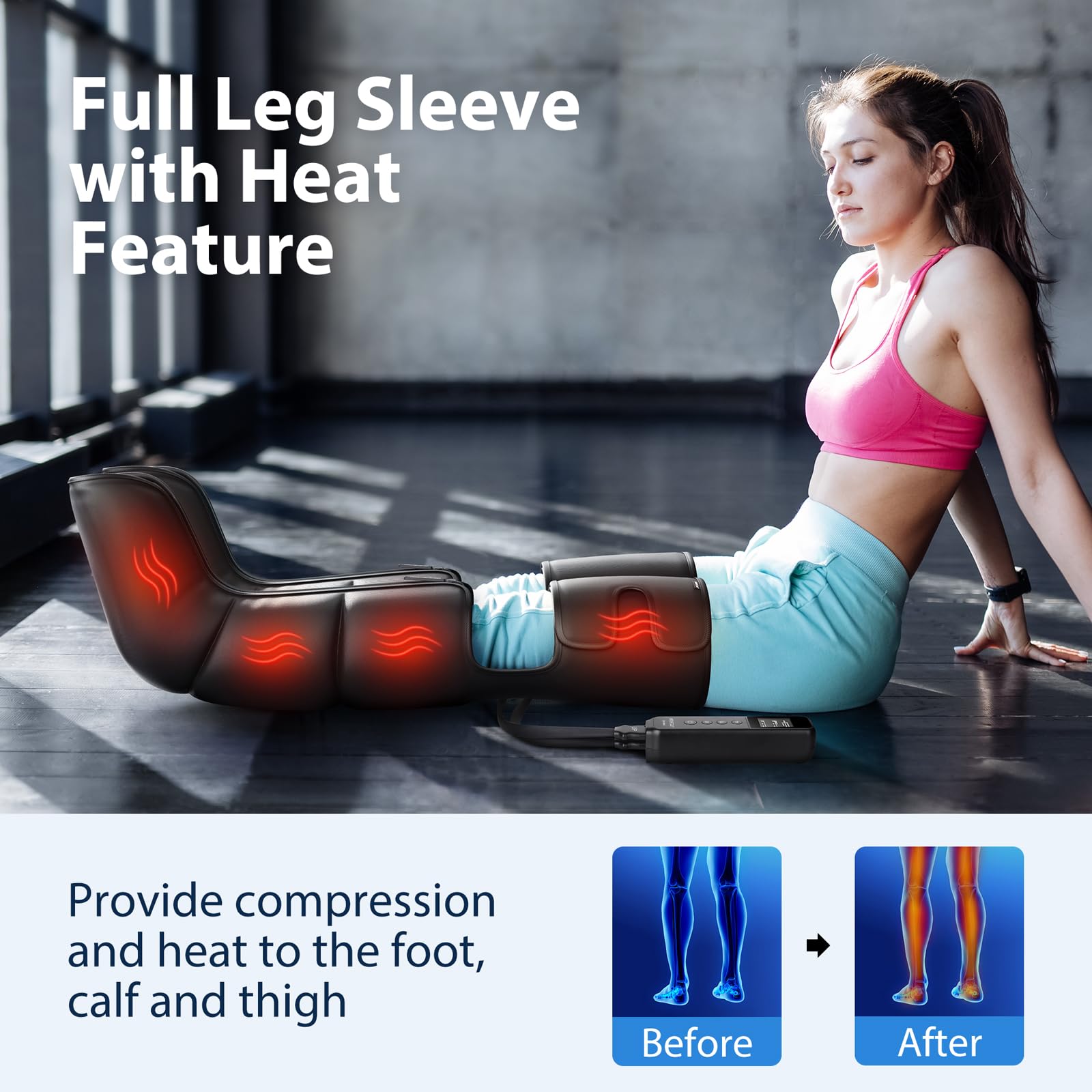 CINCOM Leg Massager with Heat & Air Compression