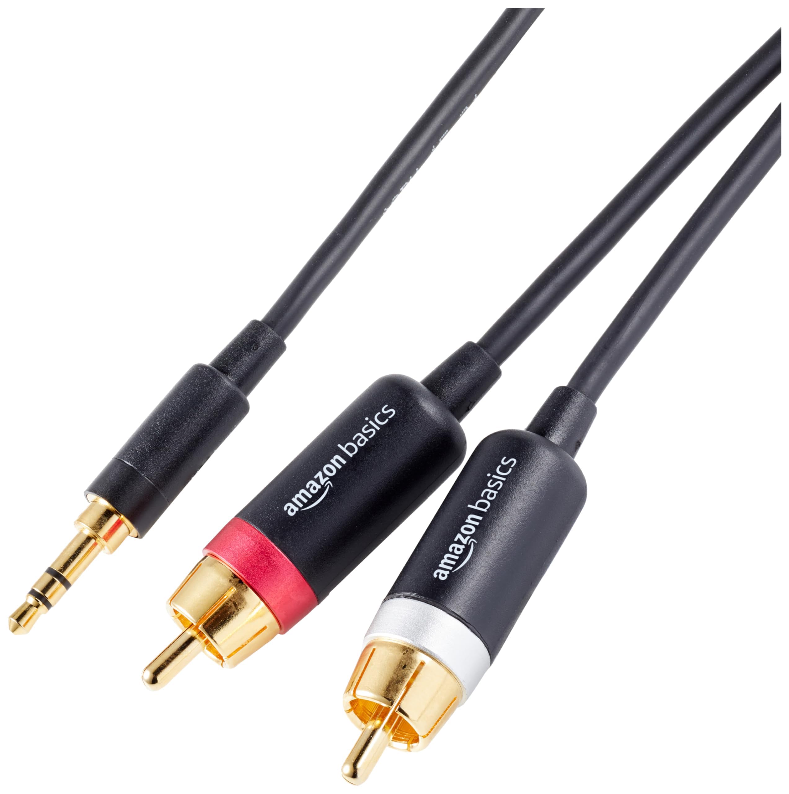 Amazon Basics 3.5mm Stereo Audio Cable to 2 RCA Adapters for Ampl by Amazon Basics - Angle View 9