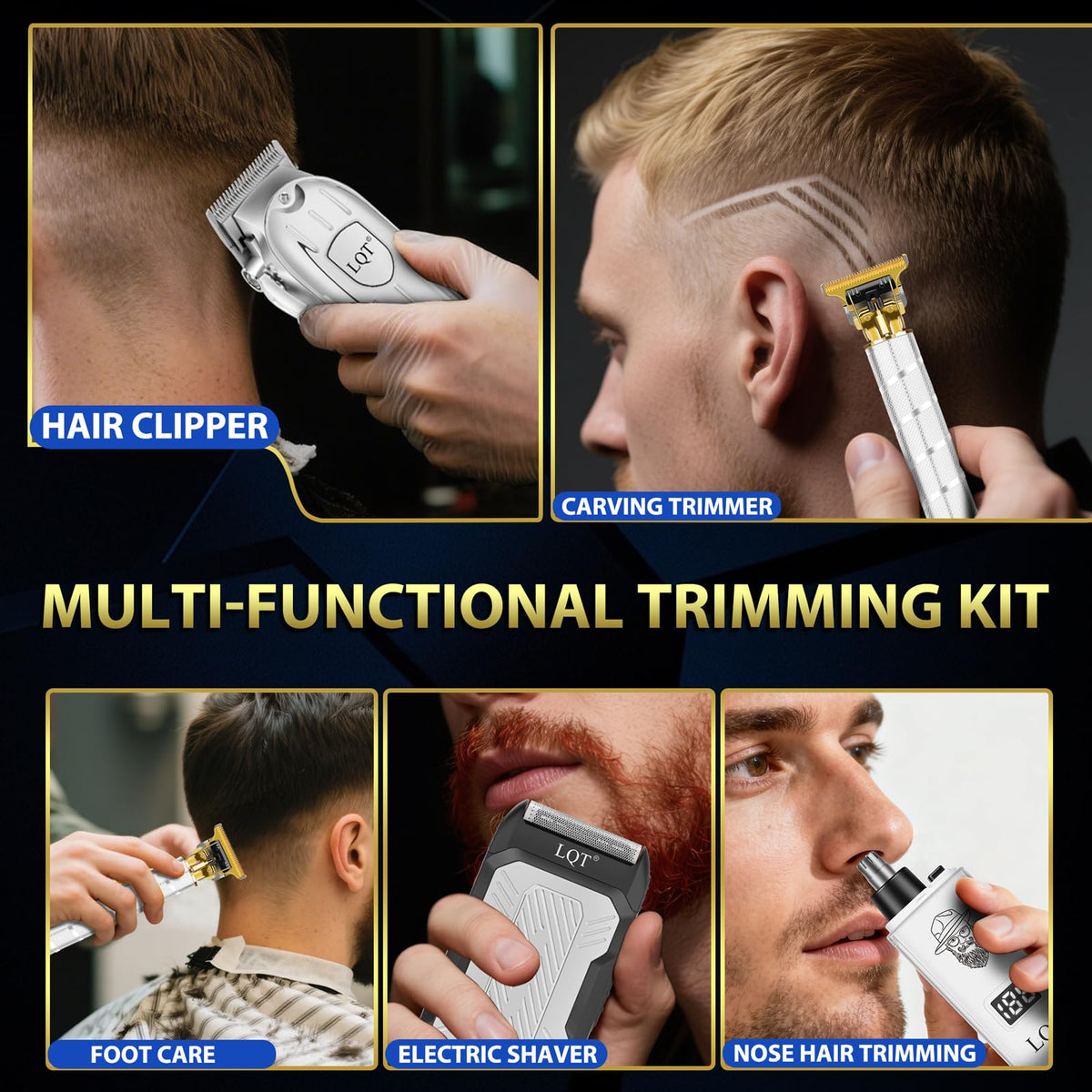 Hair Clippers for Men with LED Display 4 in 1 Cordless - LQT Official Imagery - 8