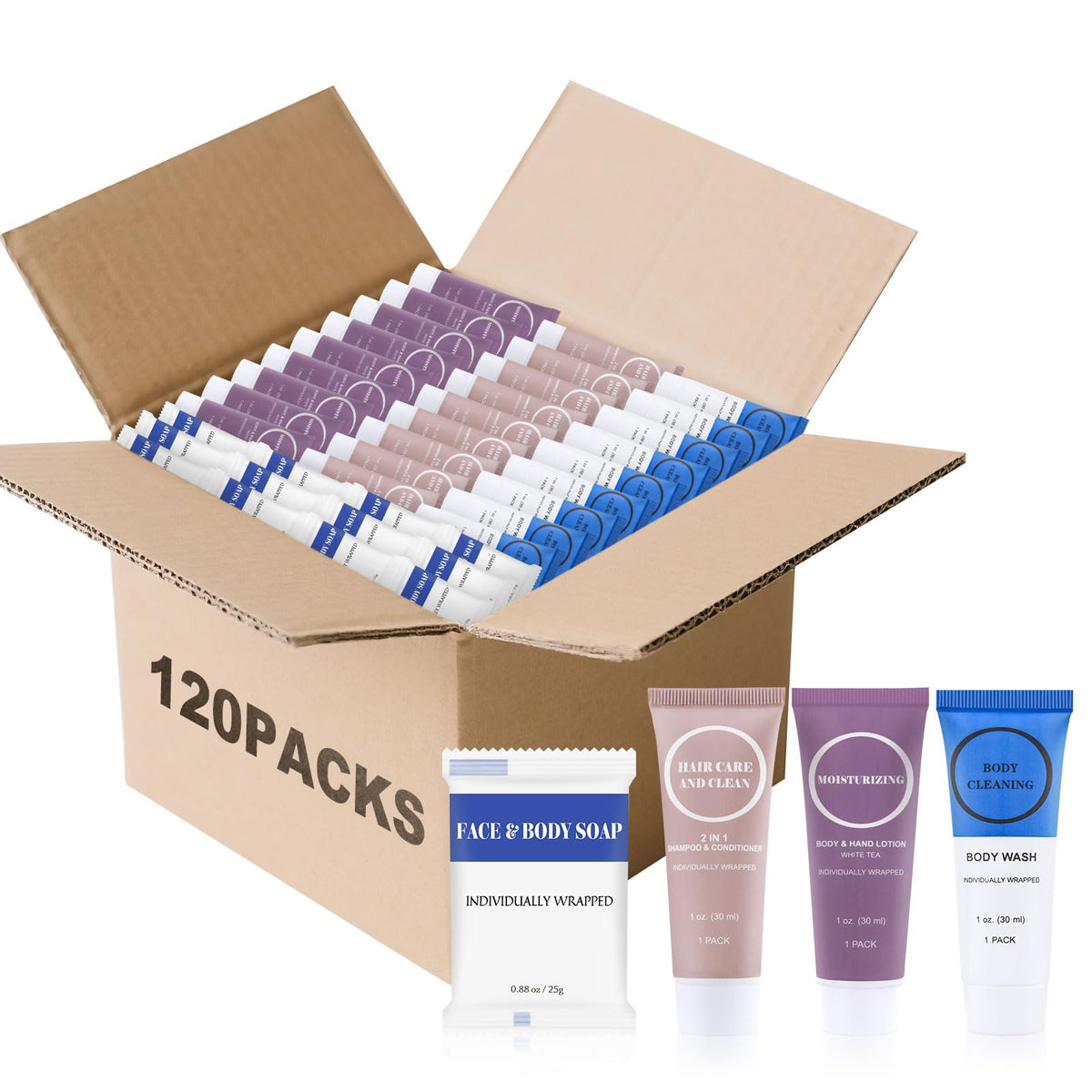 Travel Size Toiletries Set Bulk Individually Wrapped 1 Fl Oz - RSQAZQ Official Imagery - 2