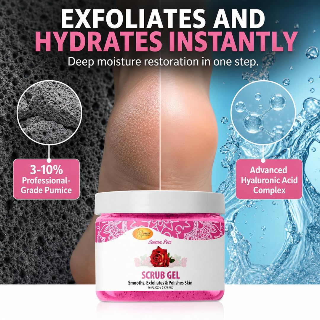 SPA REDI Exfoliating Pedicure Scrub Gel – Pumice & Hyaluronic Acid Callus - SPA REDI Official Product View 3