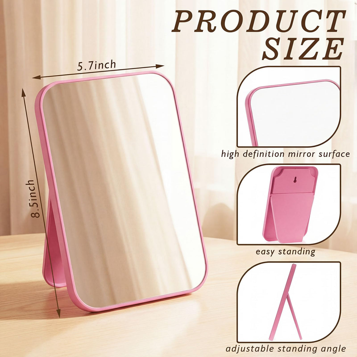 12 Pack 8x5 In Christmas Makeup Mirror with Stand and Hole - Cinnvoice Official Imagery - 4