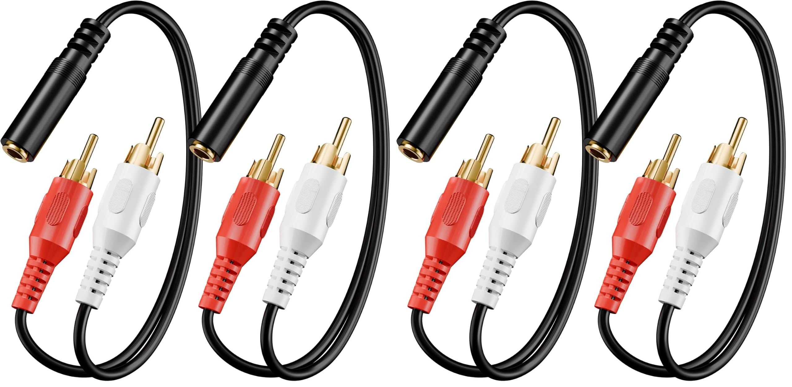 VCE 3.5mm to RCA Splitter, Gold Plated Male Stereo Audio Y Cable, by VCE - Angle View 10