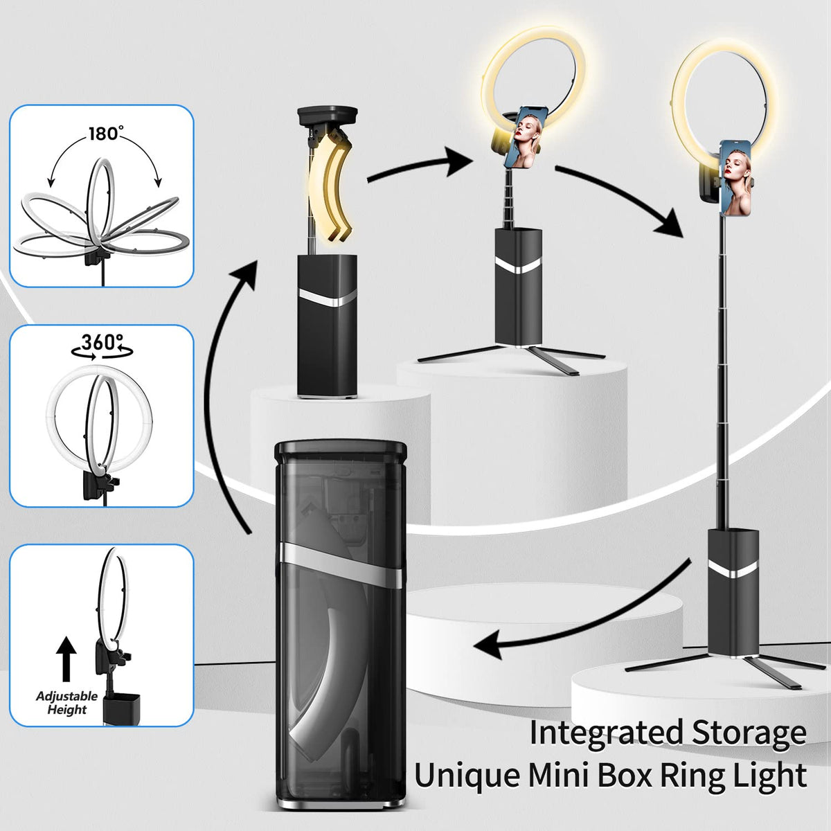 Portable Ring Light with Stand 4000mAh Battery Operated - yAyusi Official Imagery - 4