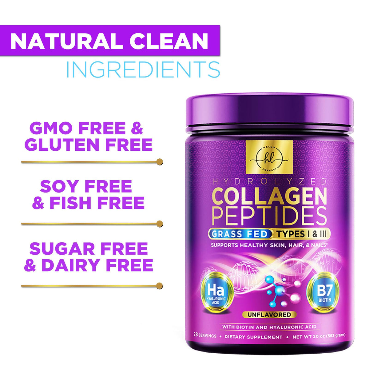 Collagen Peptides Powder 20G - Hello Lovely! Official Imagery - 8