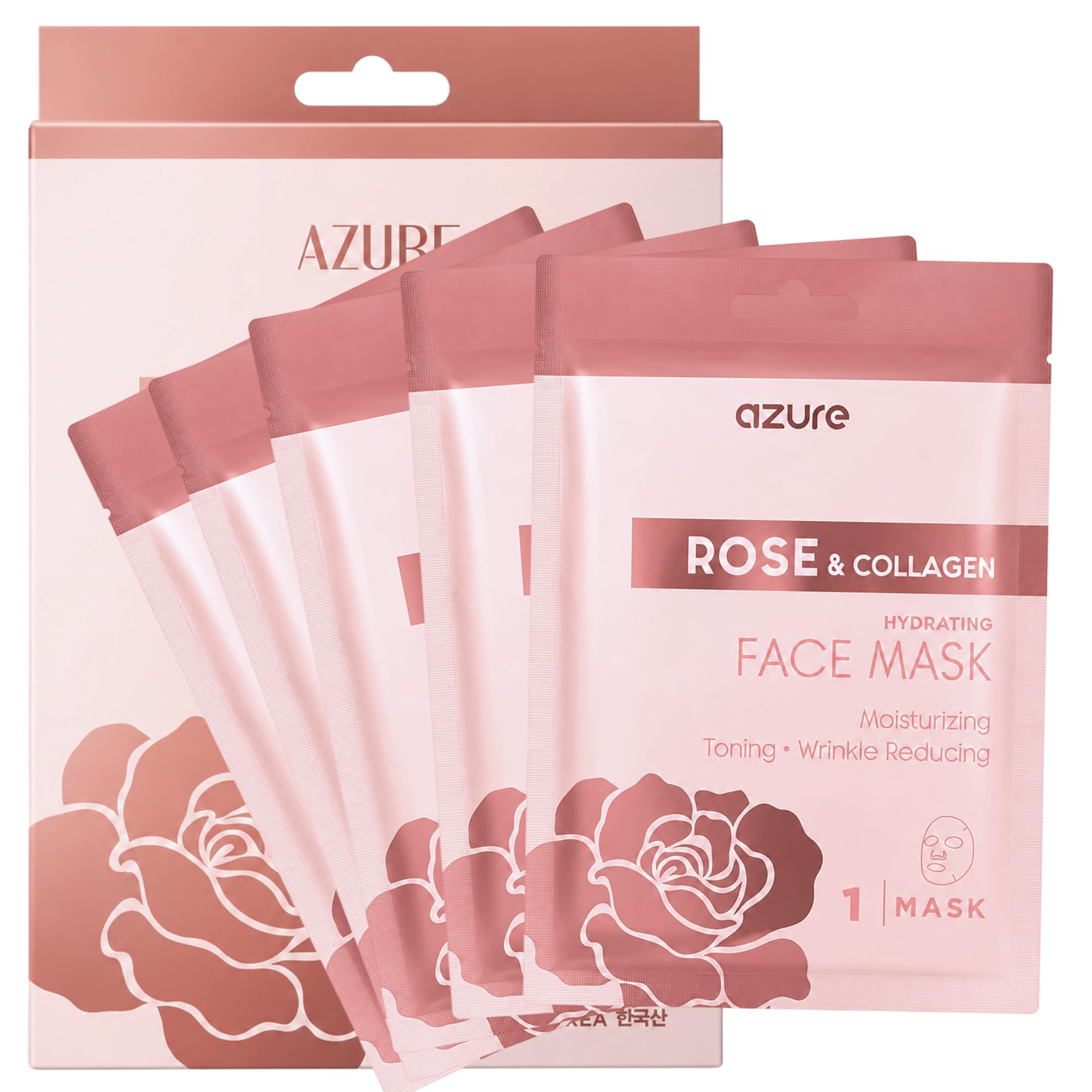 Vitamin C &amp; Collagen Korean Sheet Masks, Dermatologist Tested - Azure Cosmetics