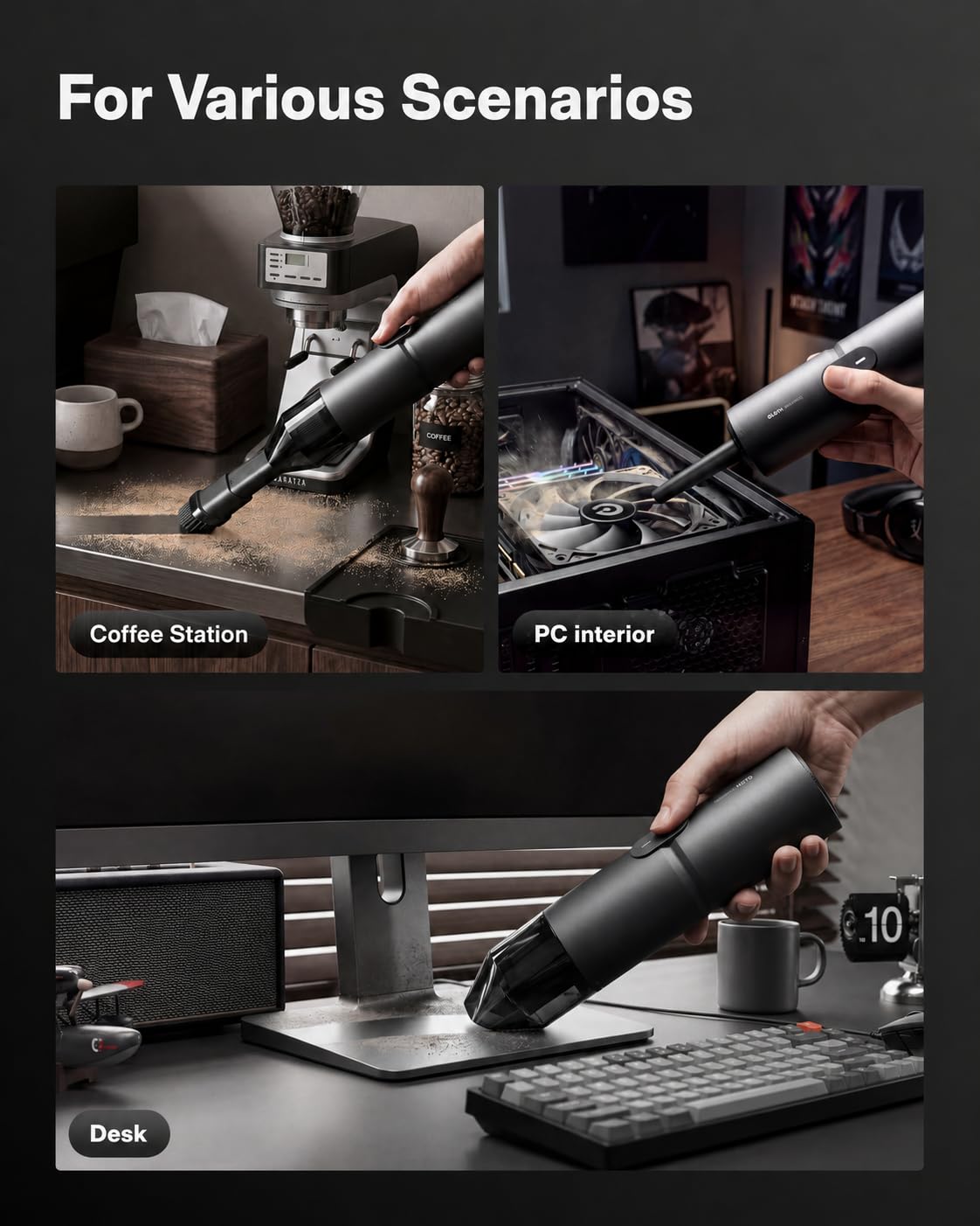 HOTO Handheld Desk Vacuum Cordless Small Vacuum Cleaner - HOTO Official Imagery - 4