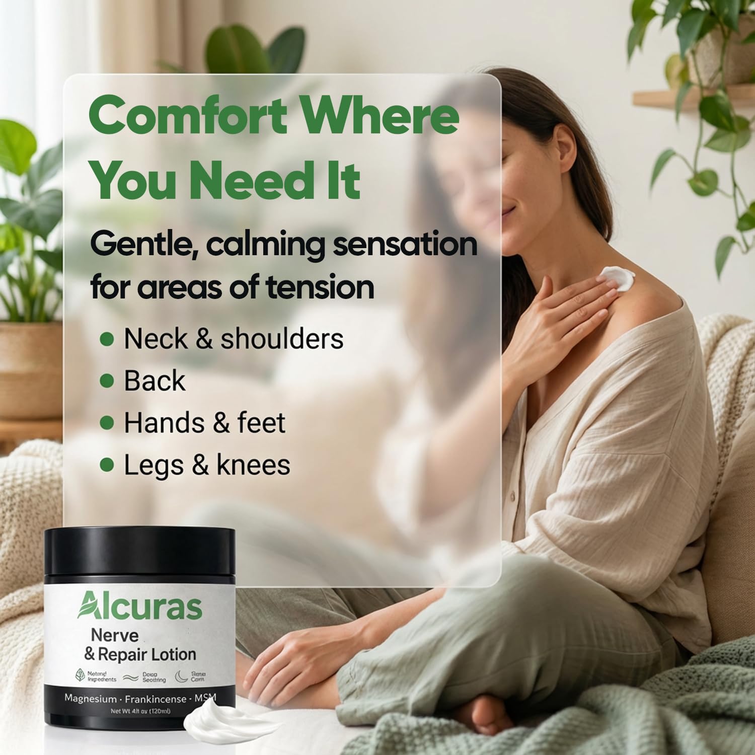 ALCURAS Nerve Relief Lotion – Neuropathy Cream with Arnica