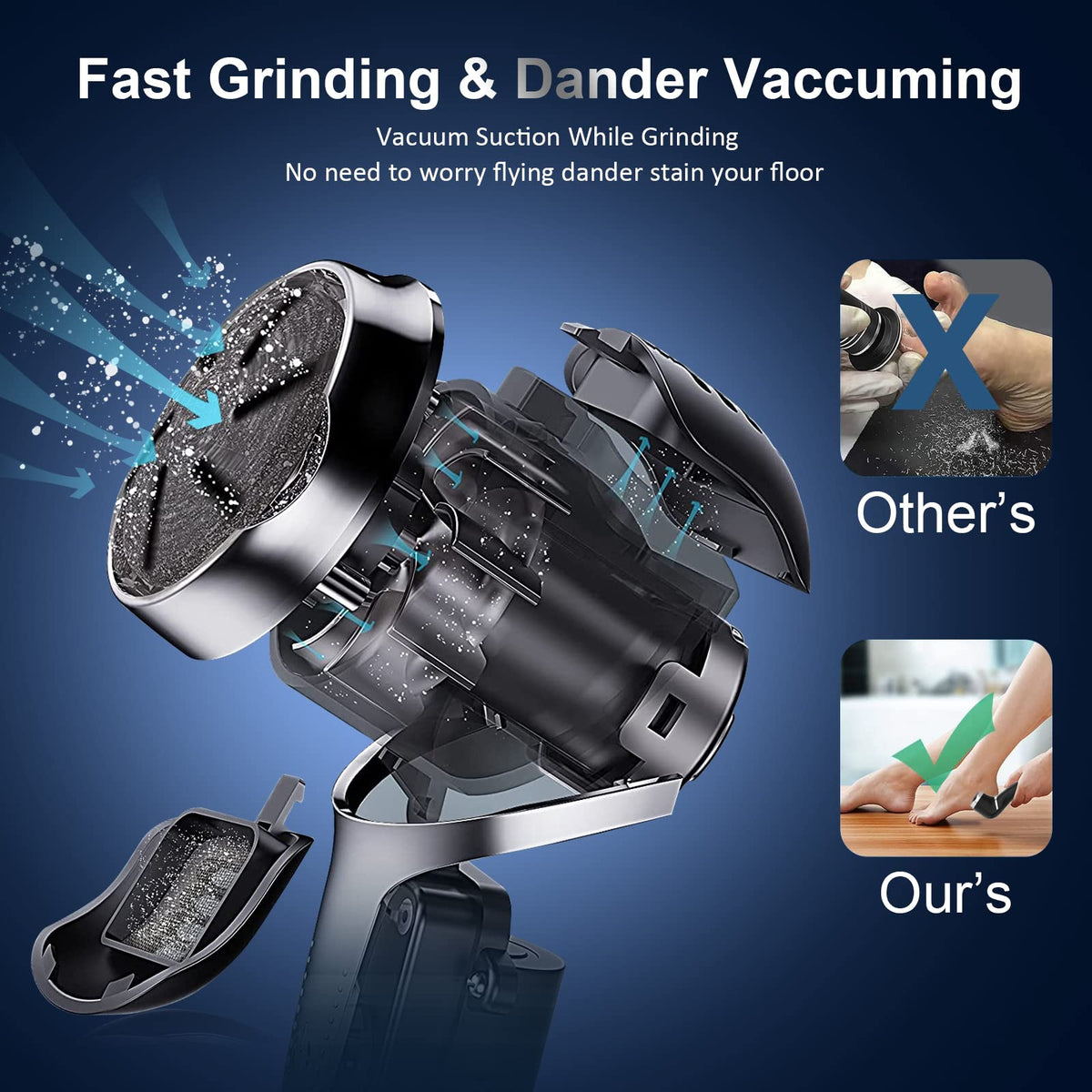 Electric Callus Remover for Feet with Vacuum Professional - Hoxida Official Imagery - 4