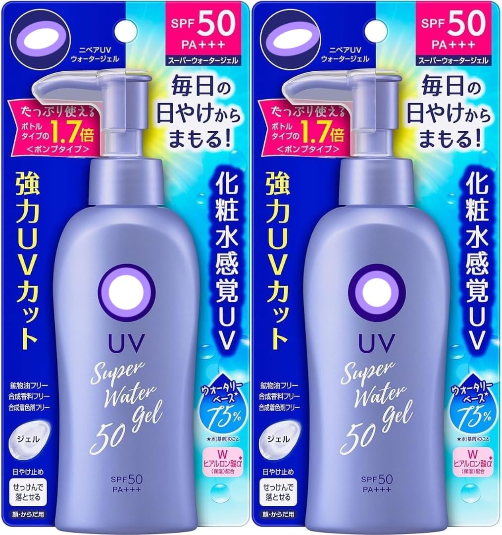 Japanese sunscreen Ni vea Super Water Gel Pump SPF50 PA 4 - Generic Official Product Imagery - 2