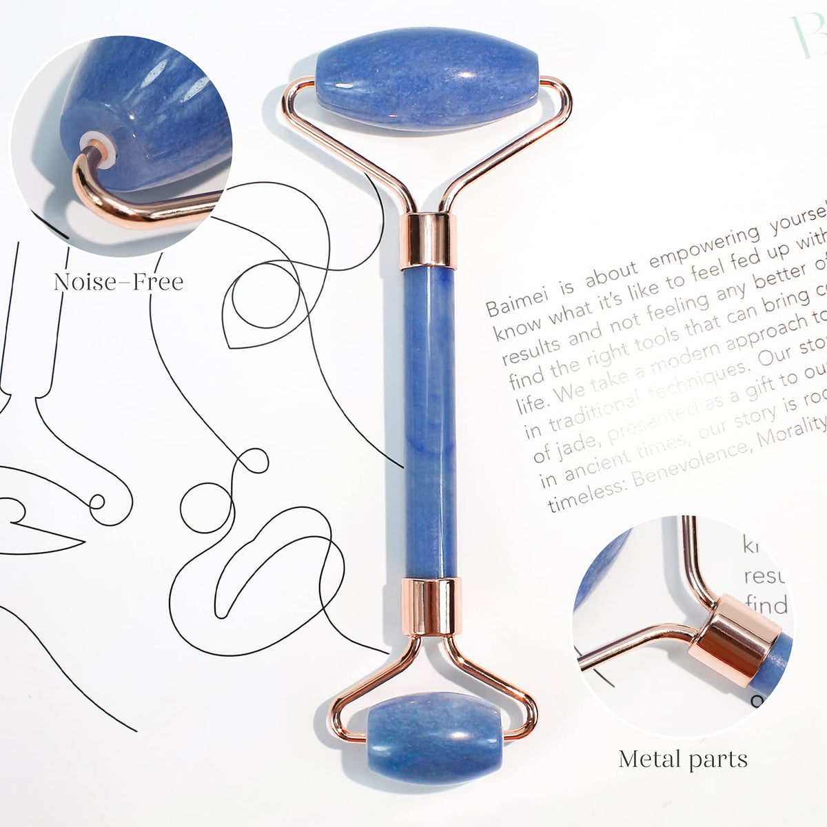 BAIMEI IcyMe Gua Sha Jade Face Roller Set Facial Beauty Skin - BAIMEI Official Imagery - 6