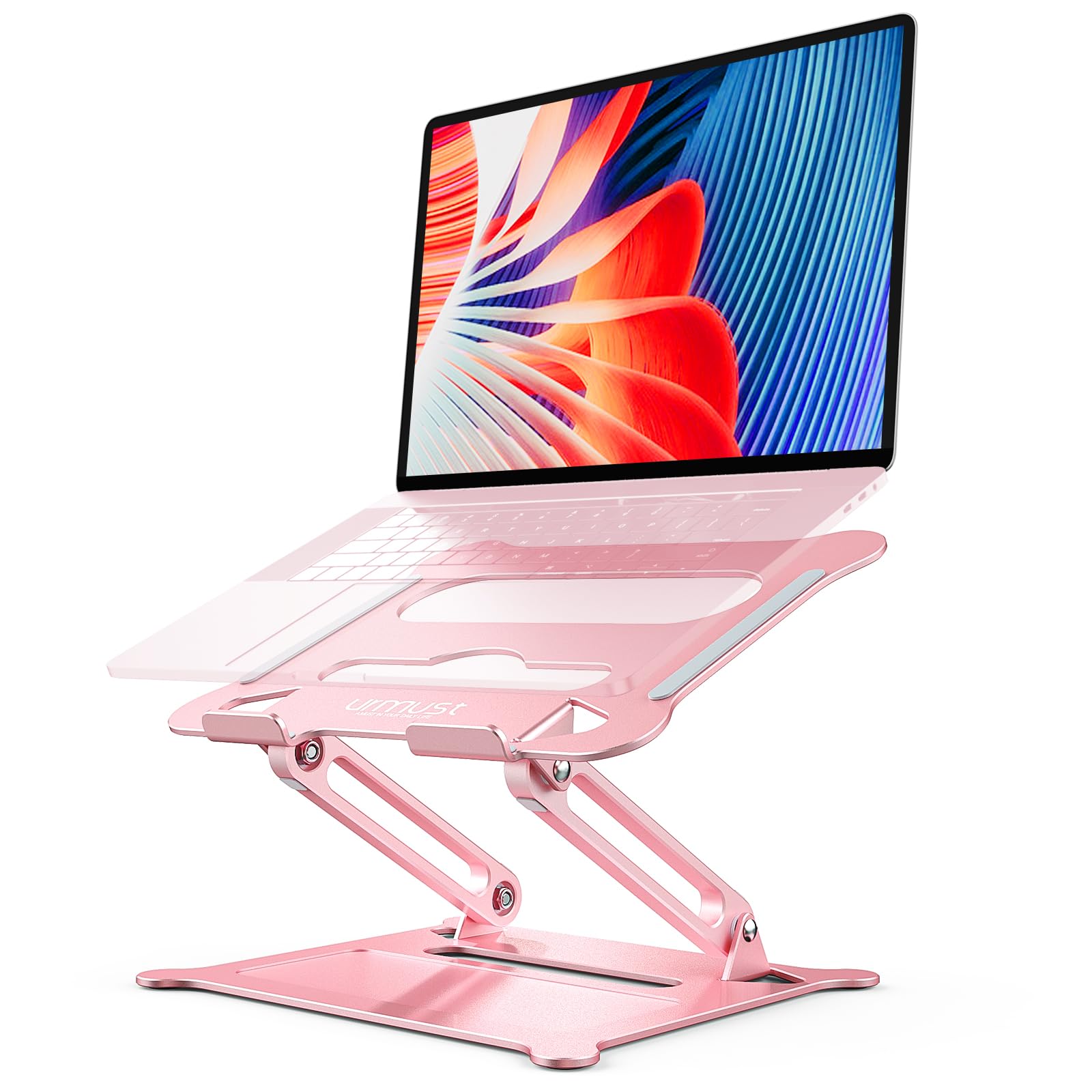 Urmust Adjustable Laptop Stand – Ergonomic Riser, Pink
