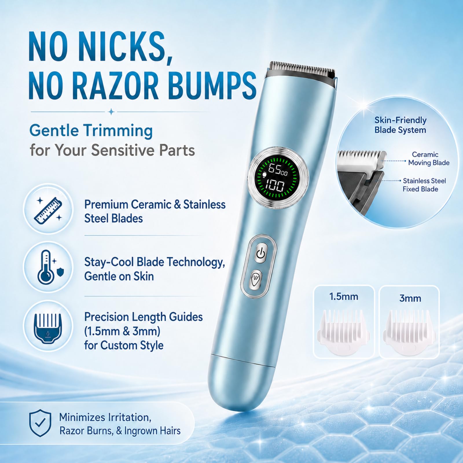 Yinnovay 2-in-1 Bikini Trimmer & Electric Razor Women