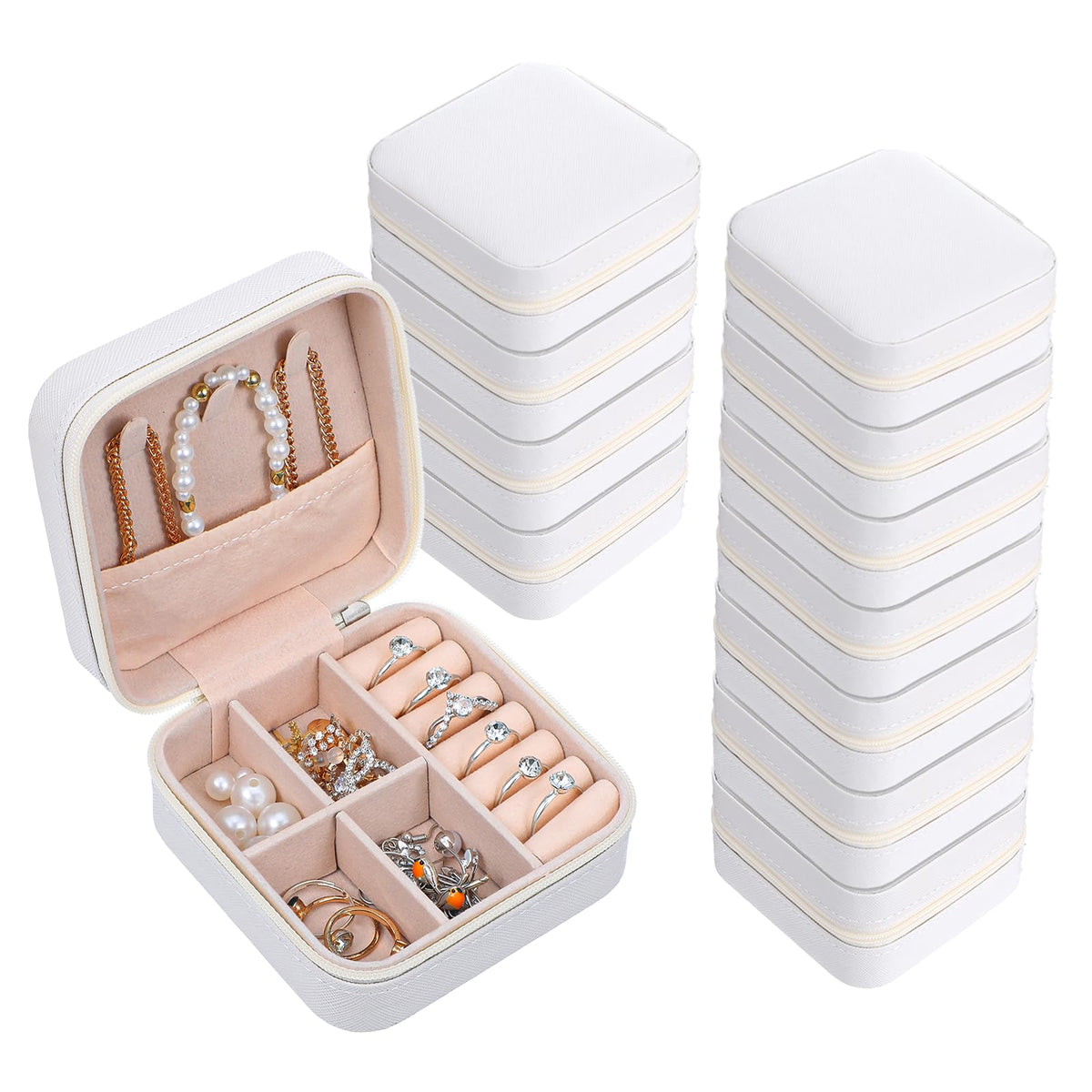 12pcs Mini Travel Jewelry Case White Bridesmaids Proposal - Meyeyaia Official Imagery - 2