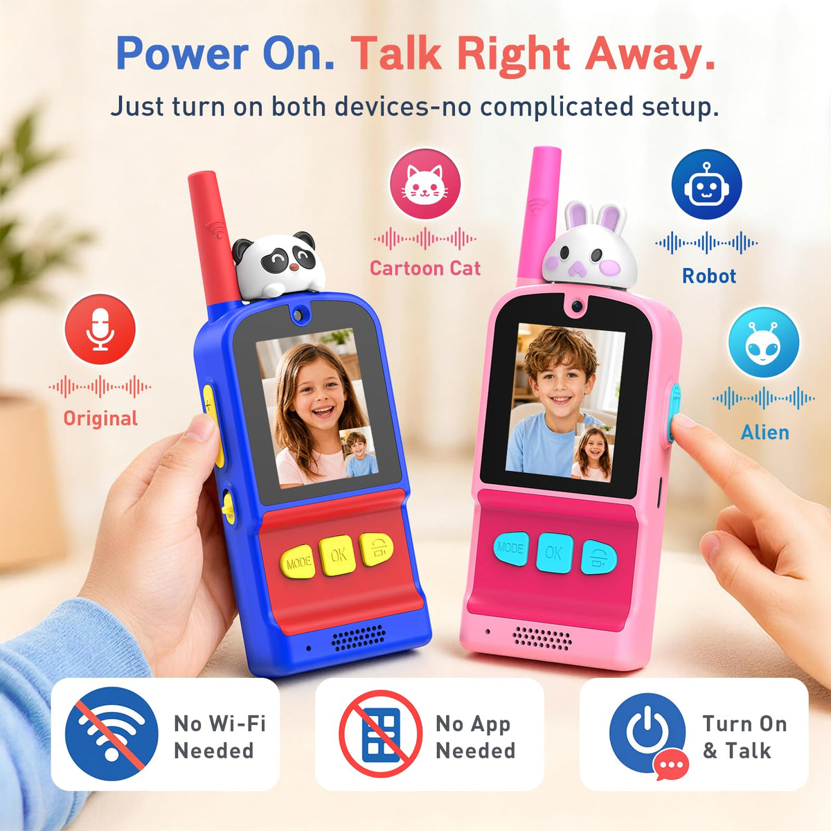 Video Walkie Talkies for Kids 2 Pack Gift for Ages 3 12 Girl - MarsBus Official Imagery - 3