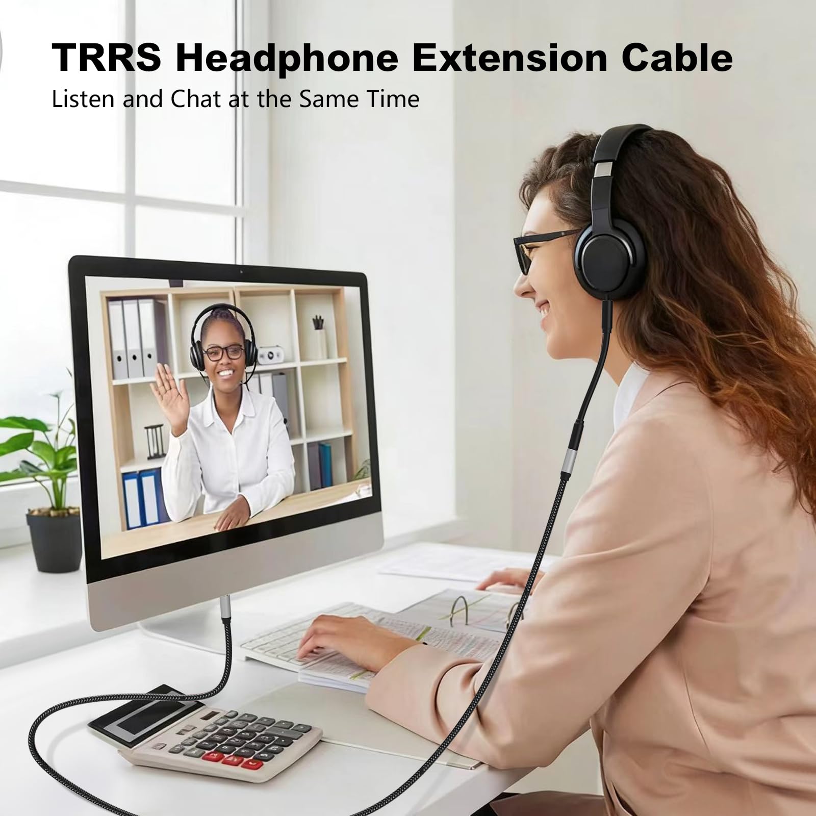 Jelly Tang Audio Mic Extension Cable 6Ft,3.5mm Aux Headphone Exte by Jelly Tang - Angle View 6