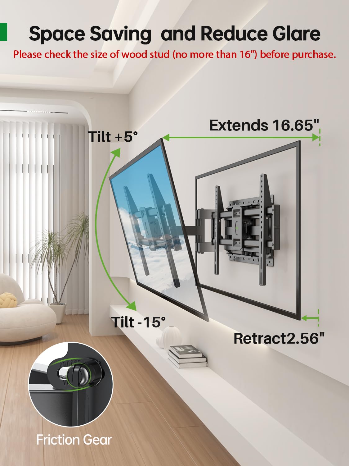 USX Mount Full Motion TV Wall Mount for Most 42 90 inch Flat - USX MOUNT Official Imagery - 8
