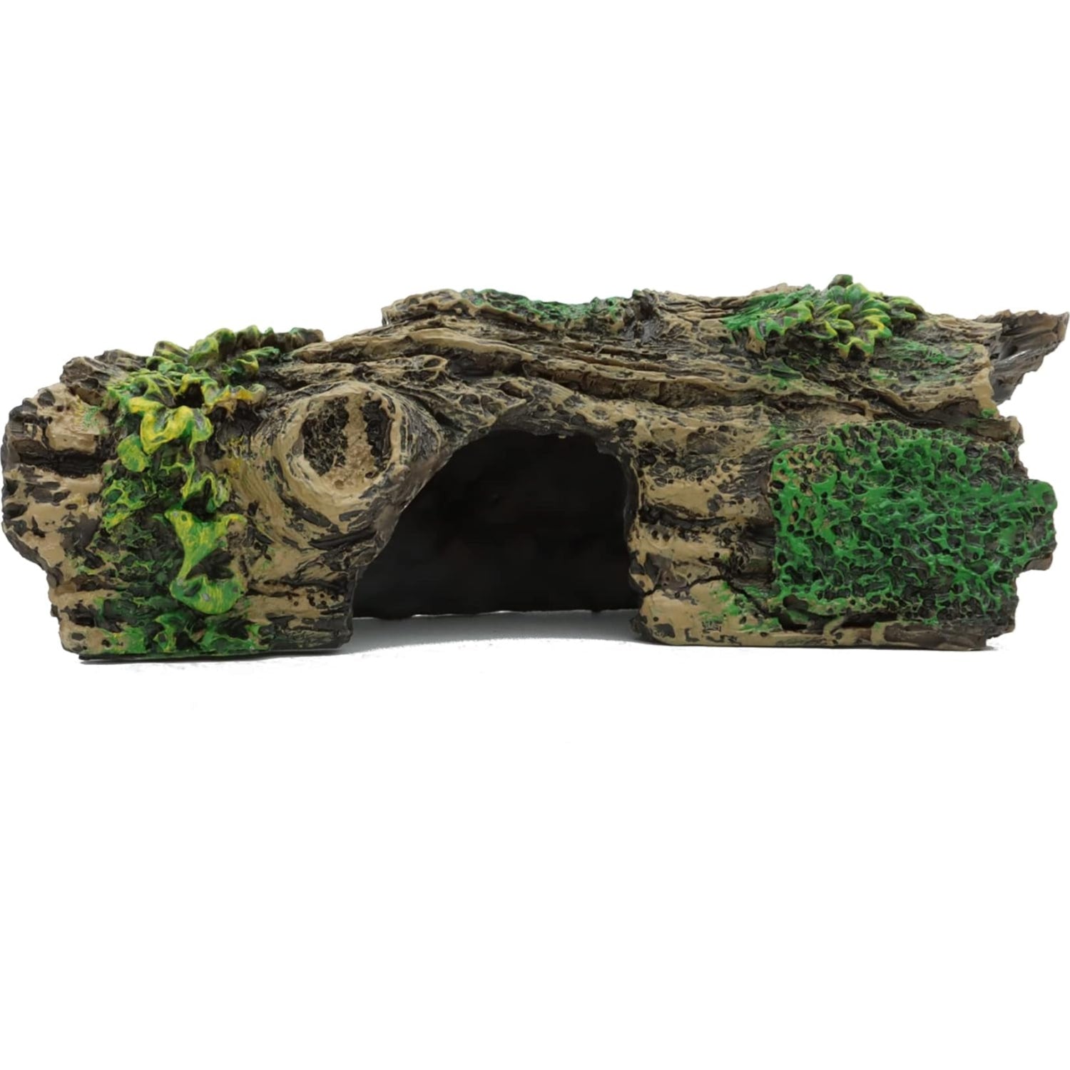 JIH resin hollow tree trunk ornament for aquariums, betta fish house decoration, natural-looking aquarium decor piece