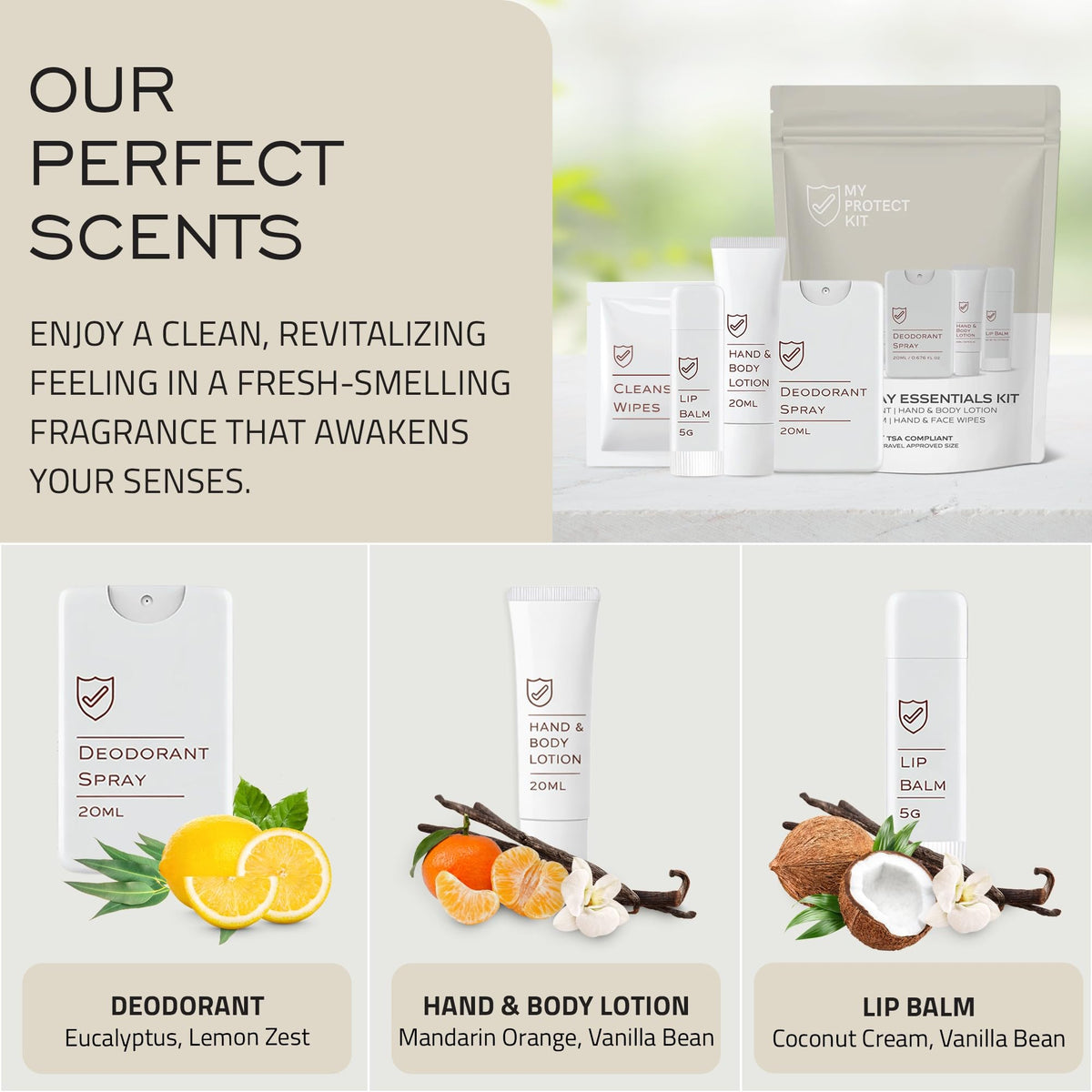 Everyday Essentials Travel Kit 8 Piece Personal Hygiene Set - MY PROTECT KIT Official Imagery - 6