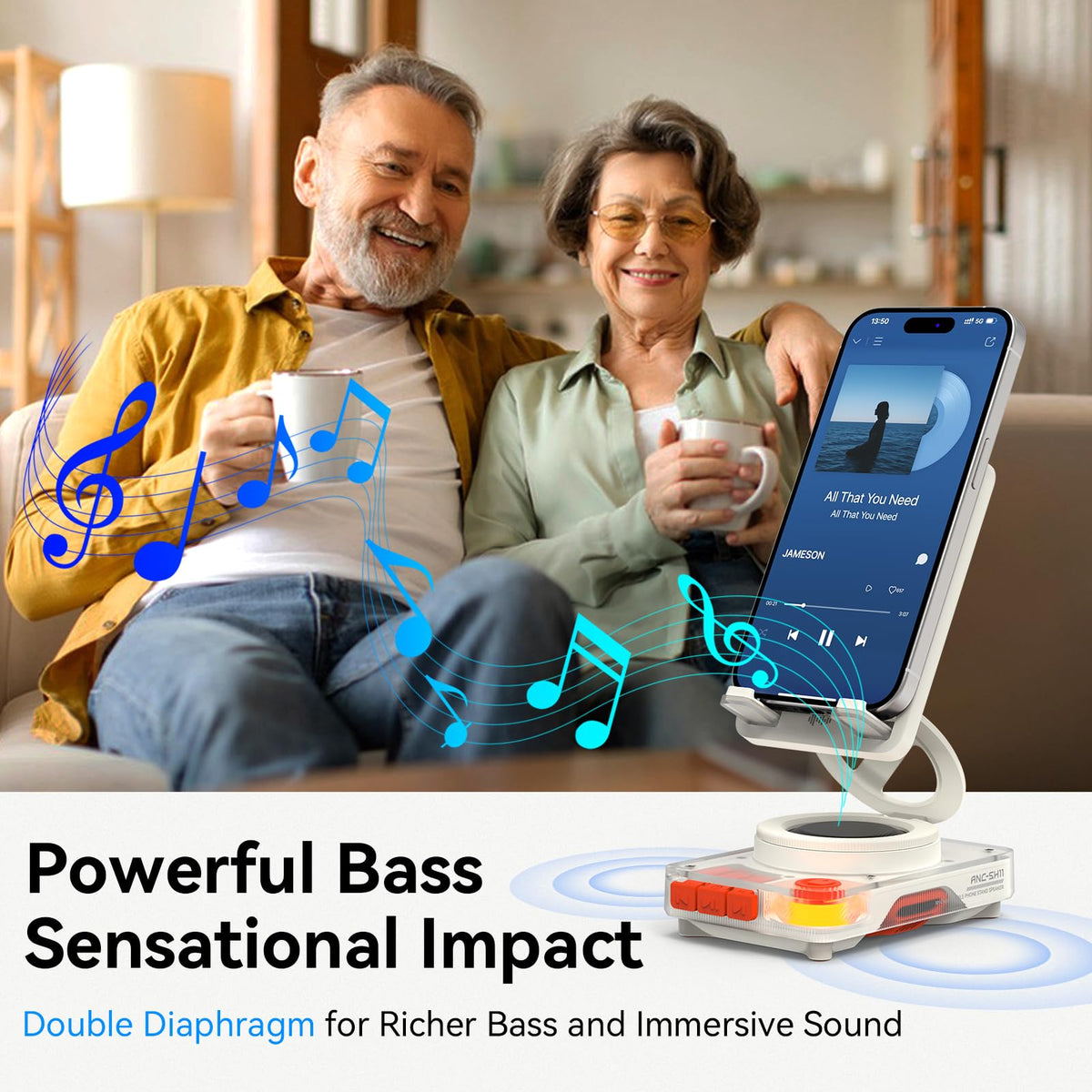 ANCwear Cell Phone Stand with Bluetooth Speaker Gifts for - ANCwear Official Imagery - 6