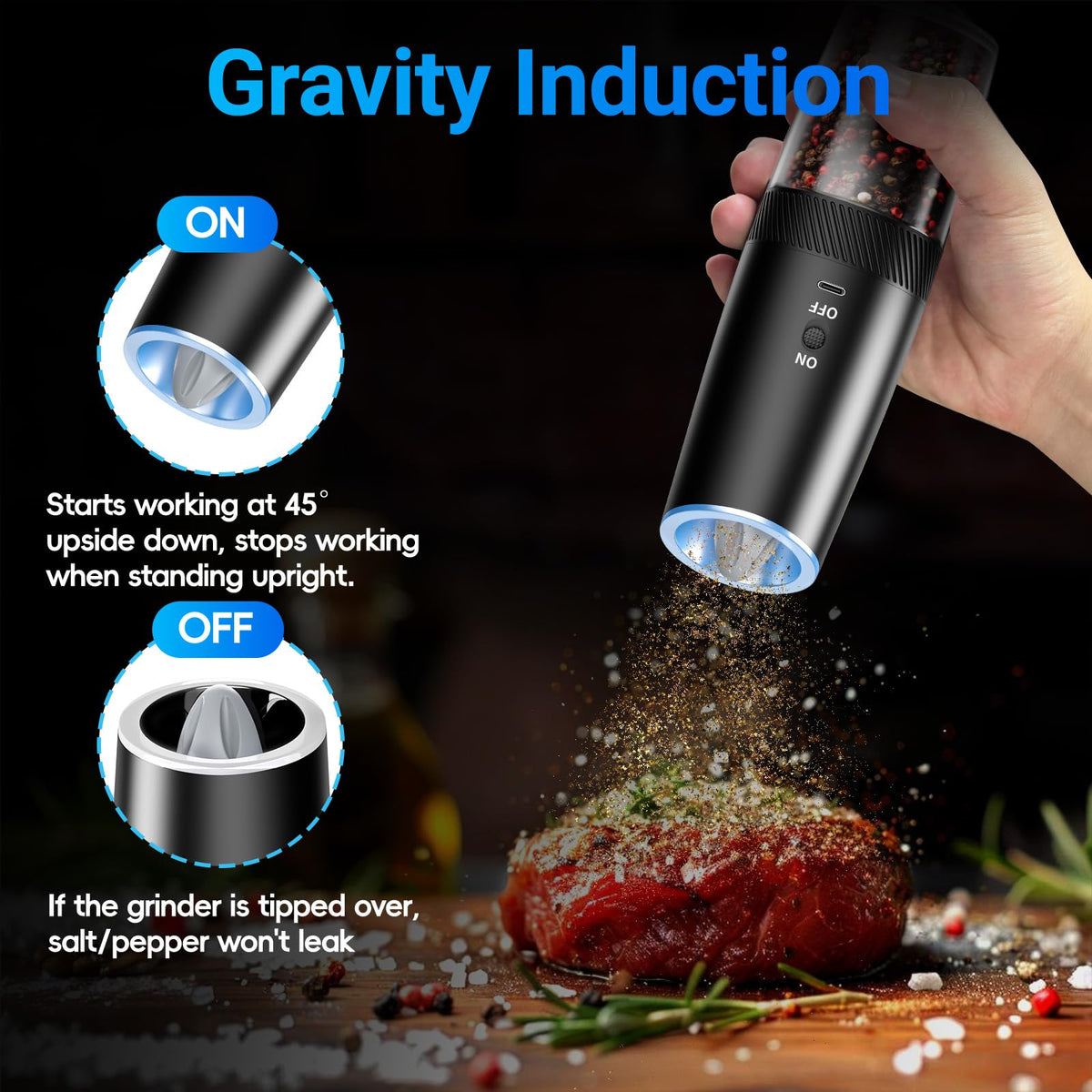 MealHelper Rechargeable Gravity Electric Salt and Pepper - MealHelper Official Imagery - 5