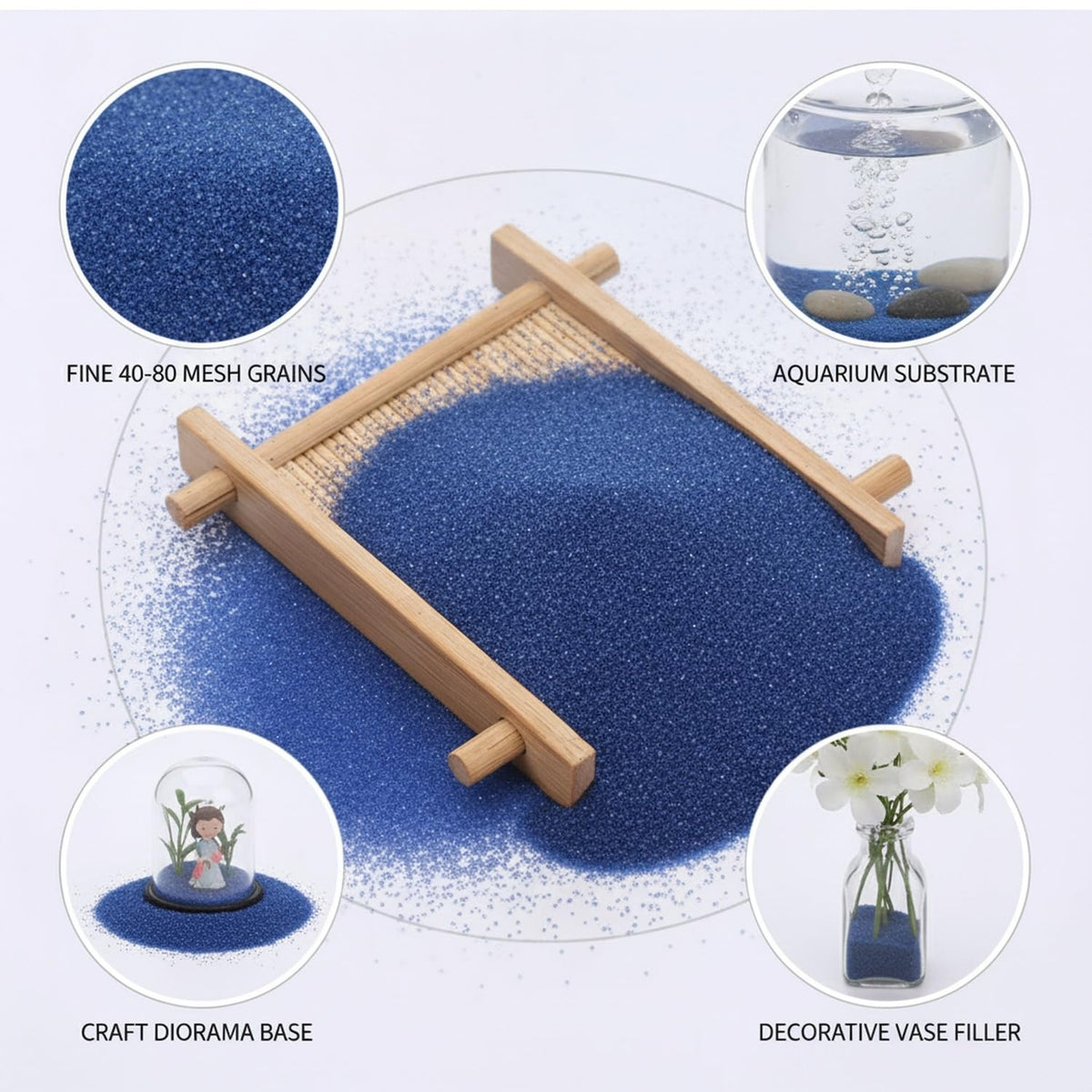 Natural Quartz Sand Navy Blue Aquarium Substrate Craft - Premium Selection Official Imagery - 7