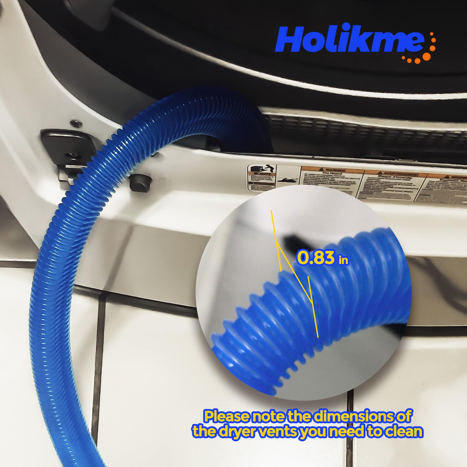 Holikme Dryer Vent Cleaner Kit 2Pack - Lint Vacuum Attachment & B by Holikme - Angle View 6