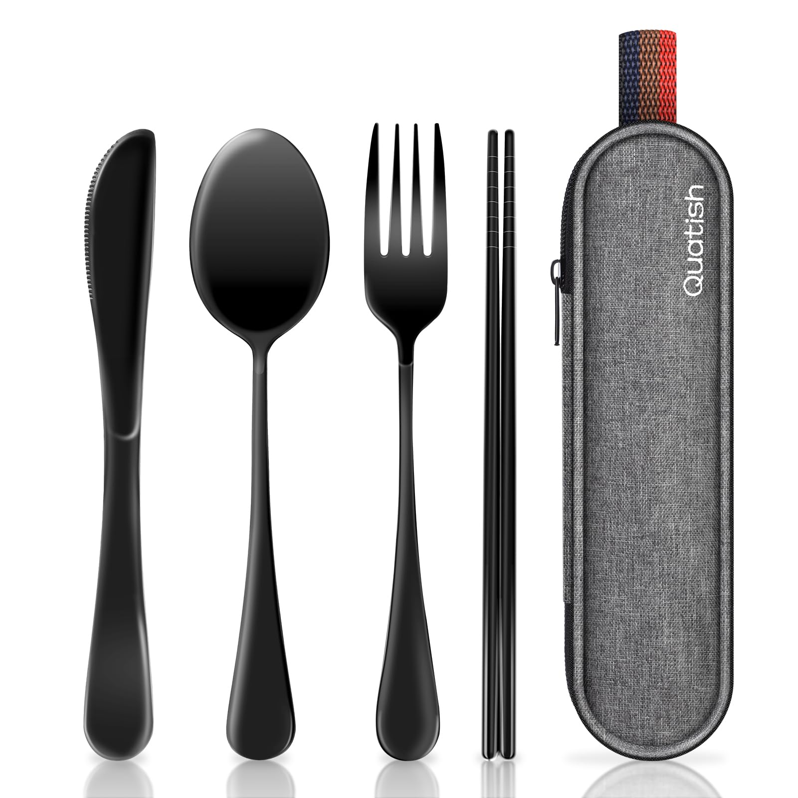 Travel Utensils with Case, Quatish Portable Silverware Set for Wo by Quatish - Angle View 1