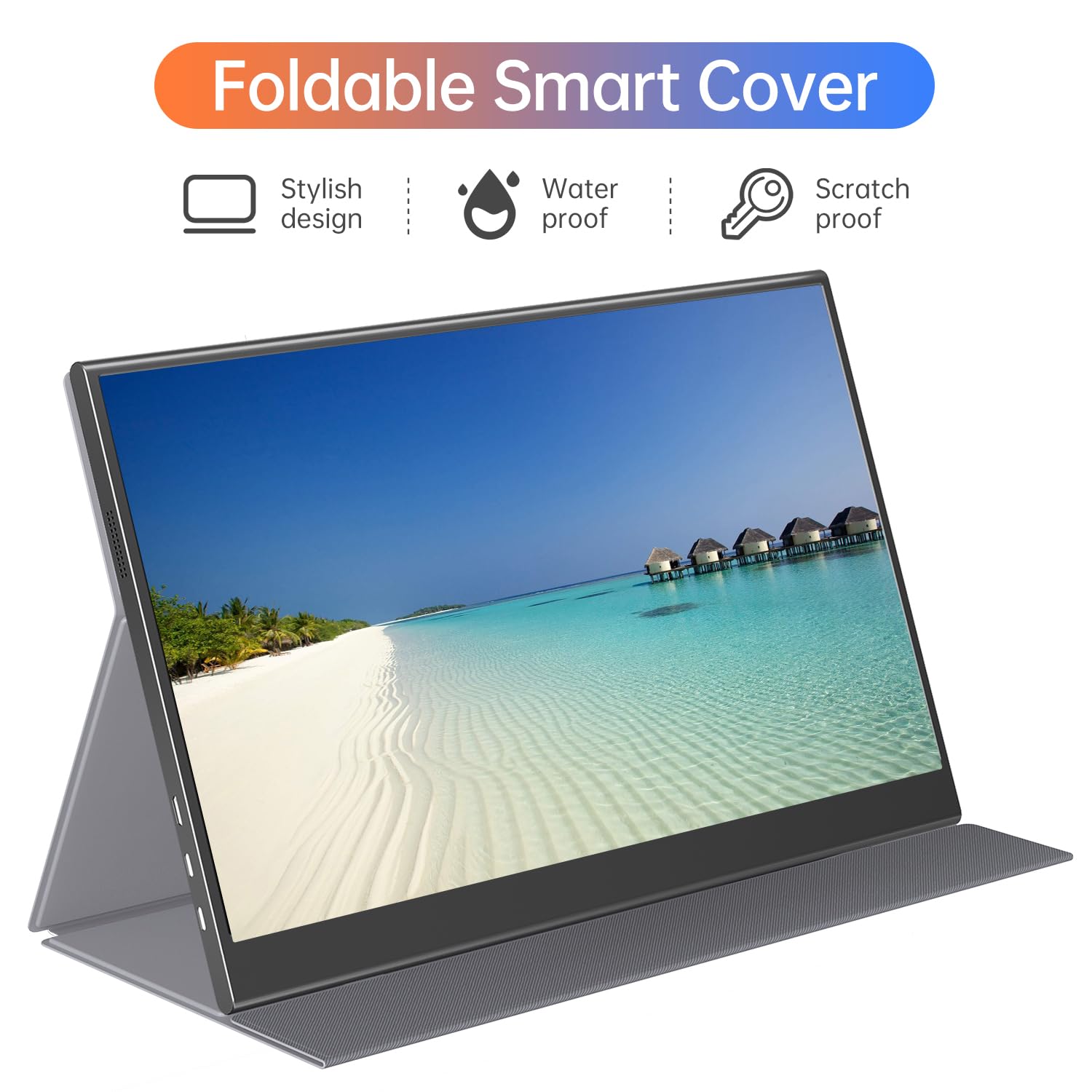 ForHelp 15.6-inch portable monitor with 1080P display, USB-C HDMI, ultra-thin IPS screen, suitable for laptops, gaming, and devices