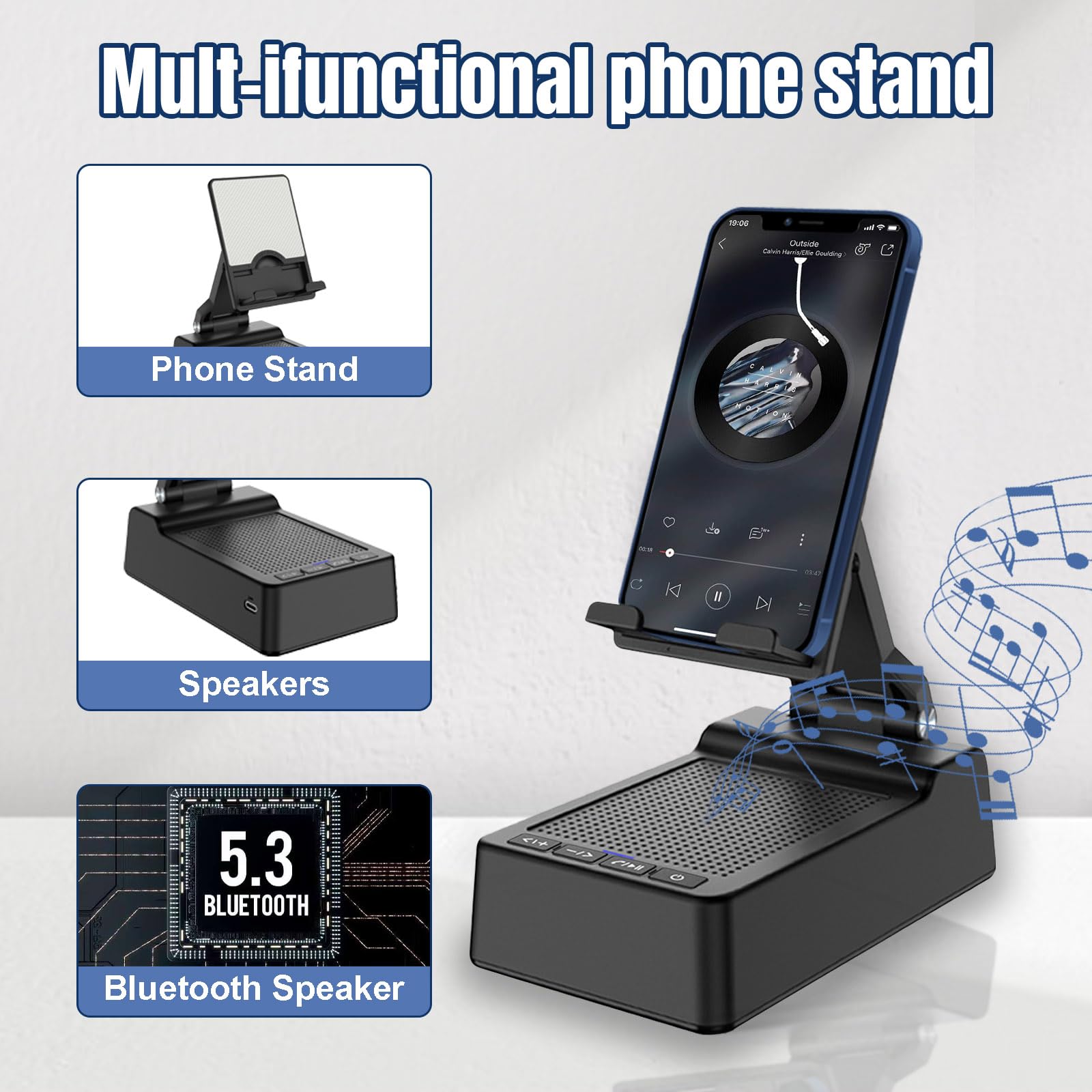 Mahensy Gifts for Men,Cell Phone Stand with Wireless Bluetooth Sp by Mahensy - Angle View 2