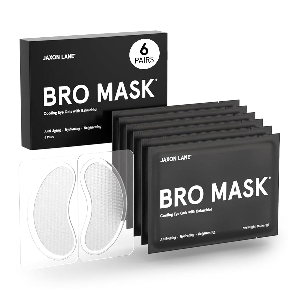 Bro Mask Under Eye Patches for Men for Dark Circles 1 x 6 - JAXON LANE Official Imagery - 2