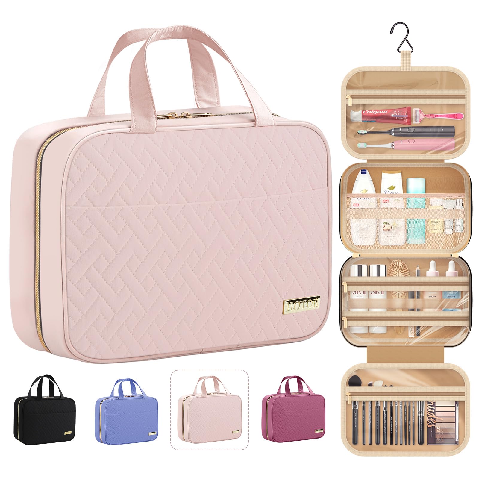 HOTOR Hanging Travel Toiletry Bag Women Men Essentials Black - HOTOR Official Product View 9