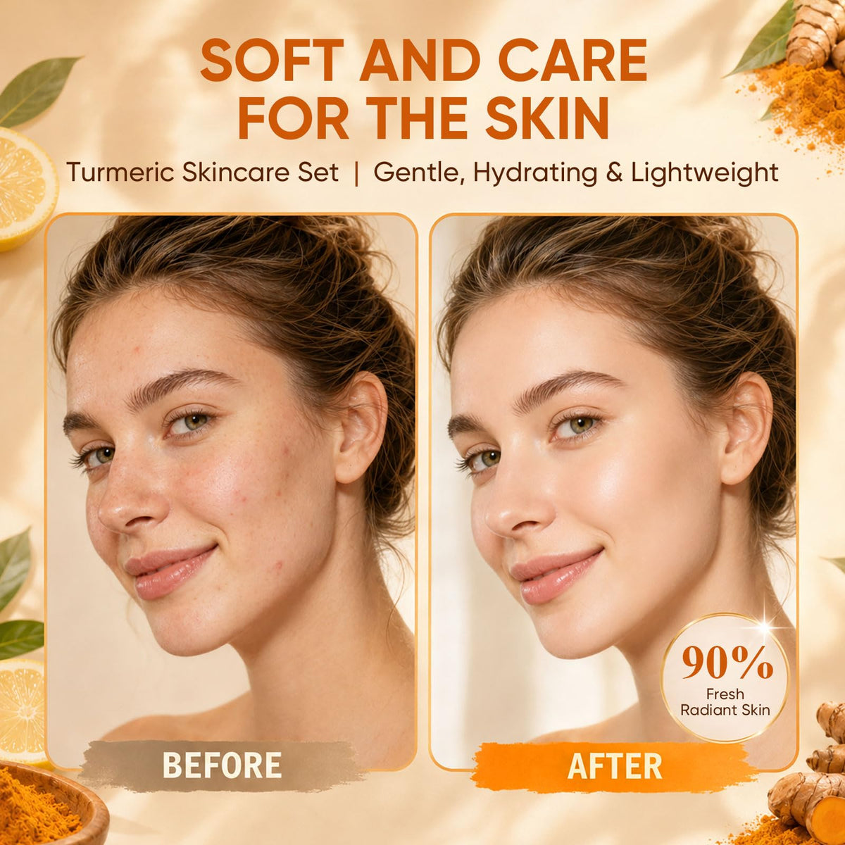 Turmeric Wash and Care 3 Pcs Set Turmeric Face Wash Toner - femani Official Product Imagery - 7