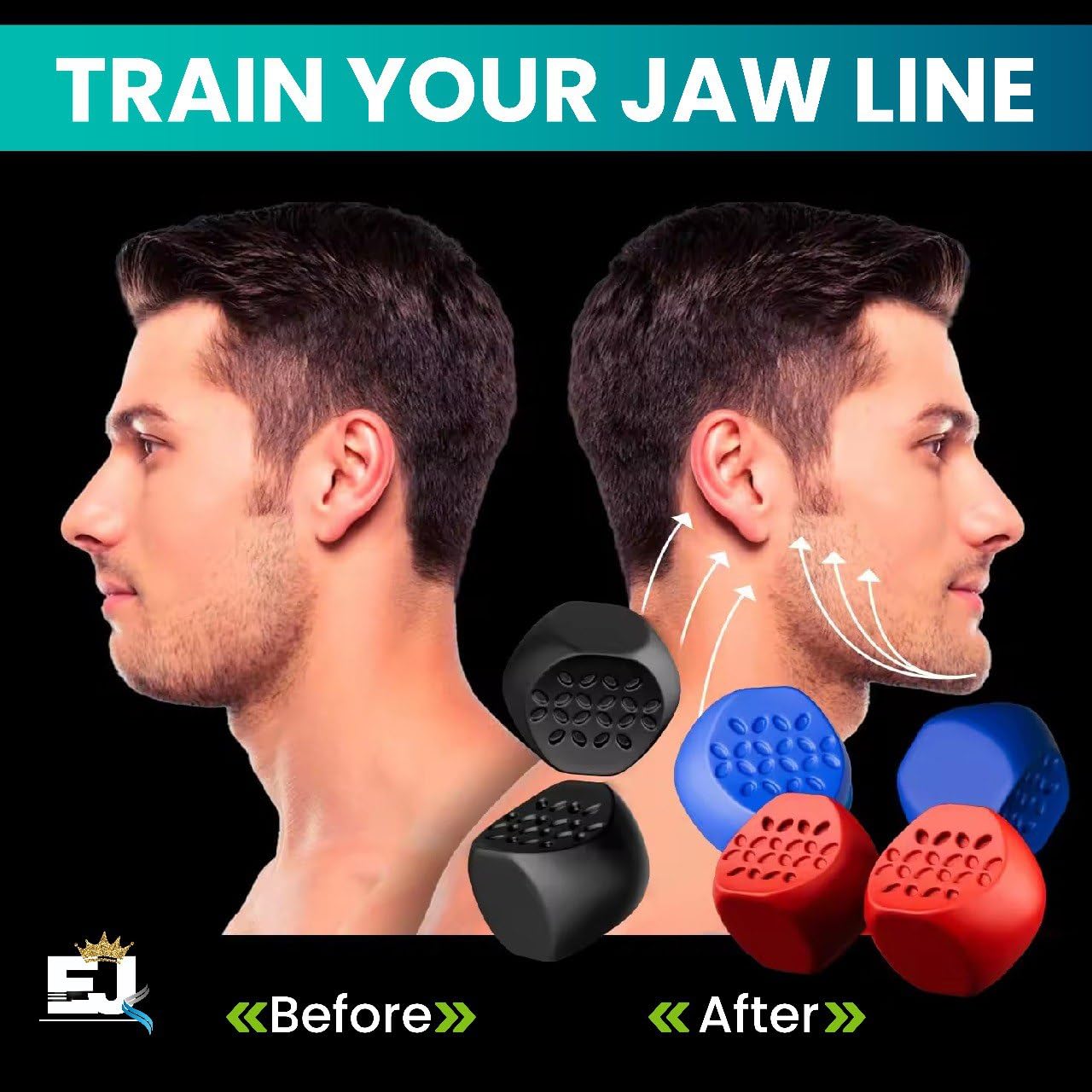 EdJay Jaw Exerciser – Mouth Workout Device, Muscle Trainer for... - EDJAY Official Product View 4