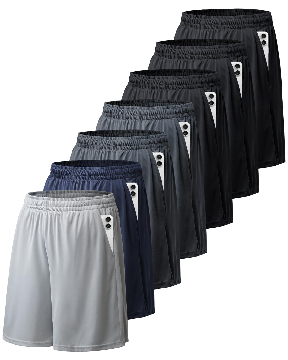 BALENNZ 7 Pack Mens Basketball Shorts with Pockets Athletic - BALENNZ Official Imagery - 1