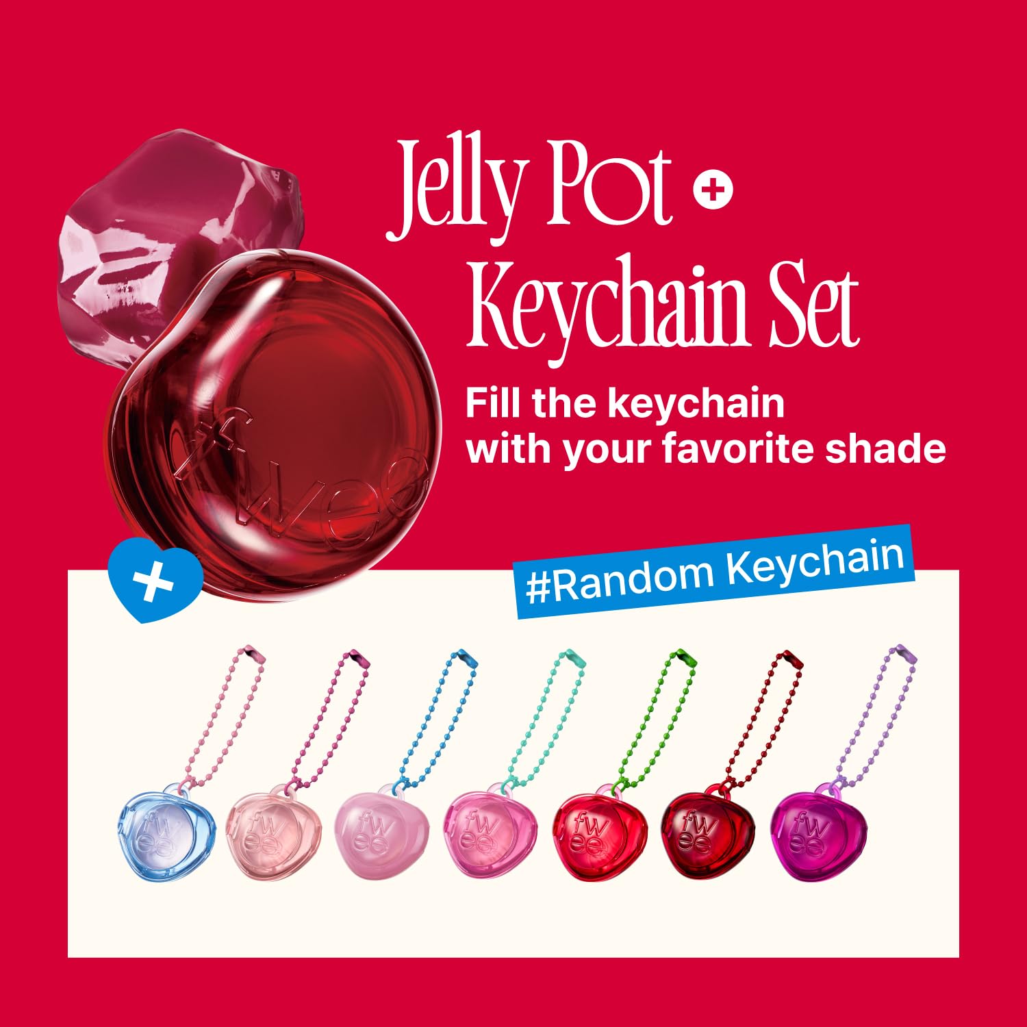 fwee Glowy Jelly Pot + Keychain SET | Dewy Jelly Lip & Blush Color, Ti - View 3
