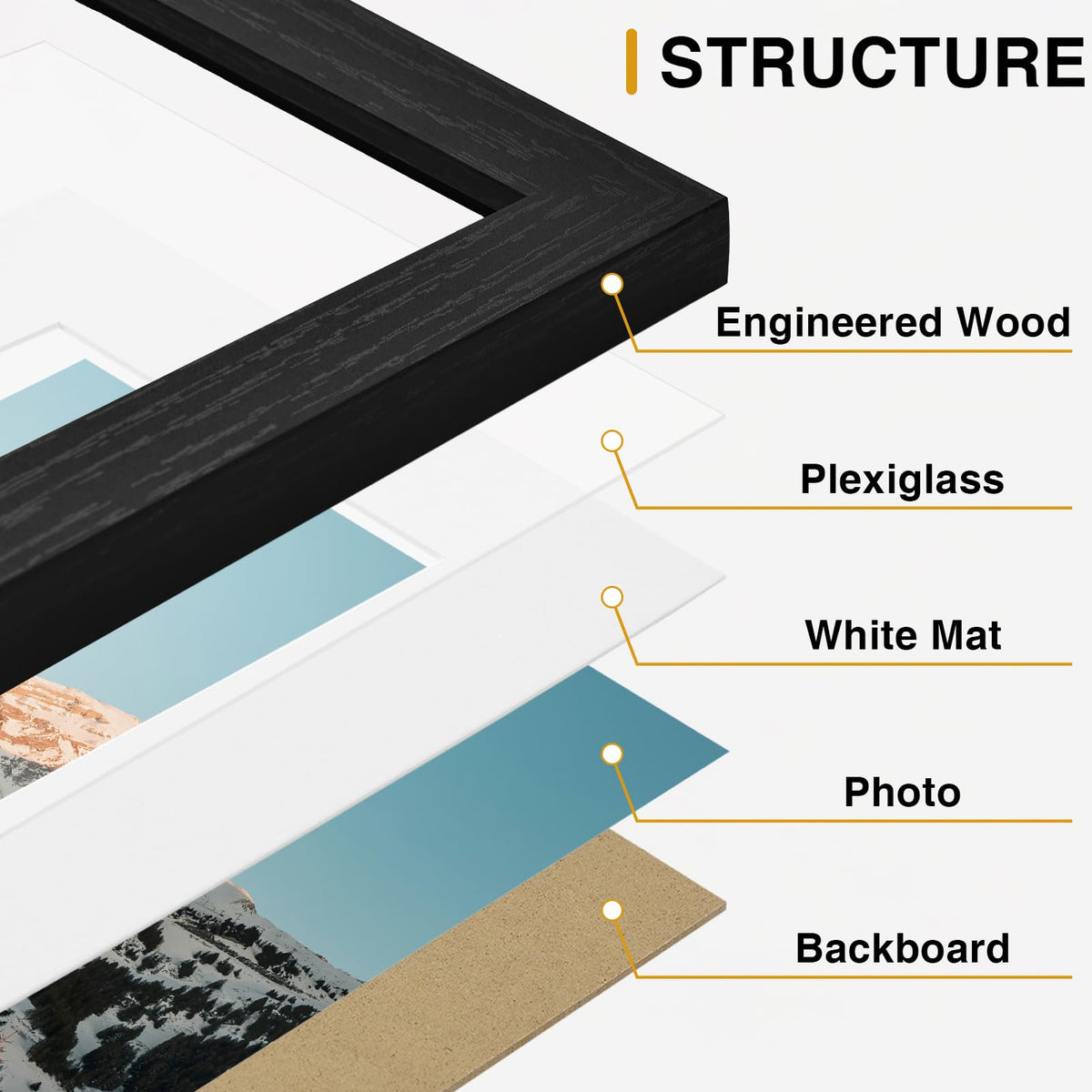 15 Pack Picture Frames Collage Wall Decor Wall Tabletop - Vittanly Official Imagery - 7