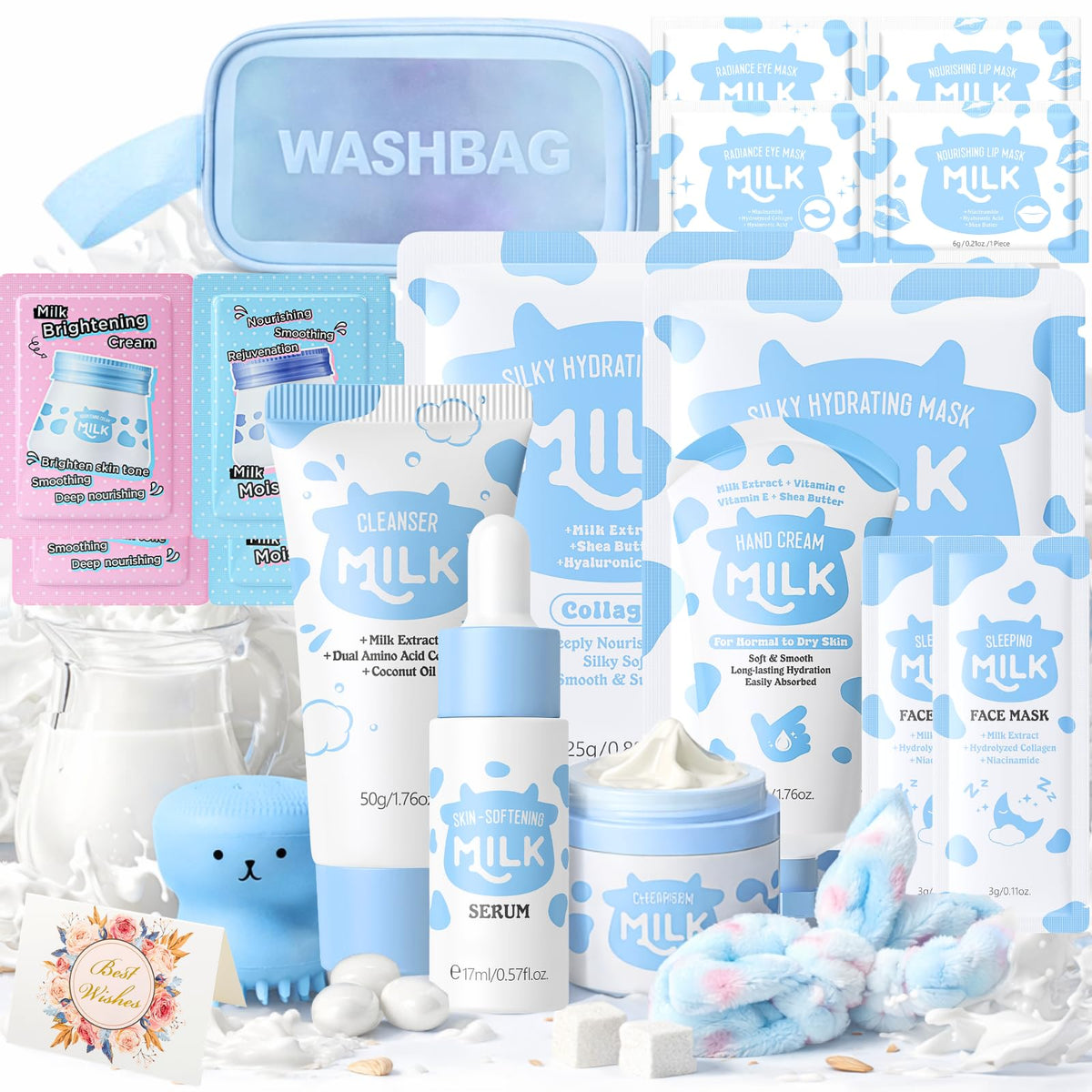 20PCS Luxury Milk Skincare Set For Kids Complete Kids - LusinaPink Official Imagery - 2