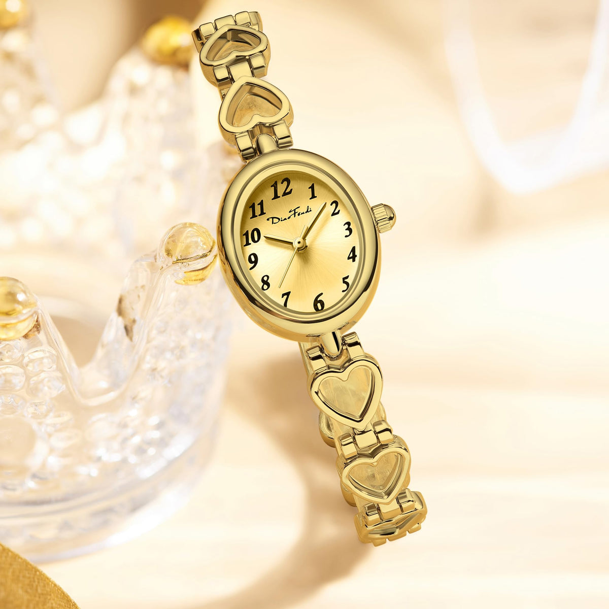 Diaofendi Petite Gold Watches for Women Vintage Bracelet - Diaofendi Official Imagery - 6