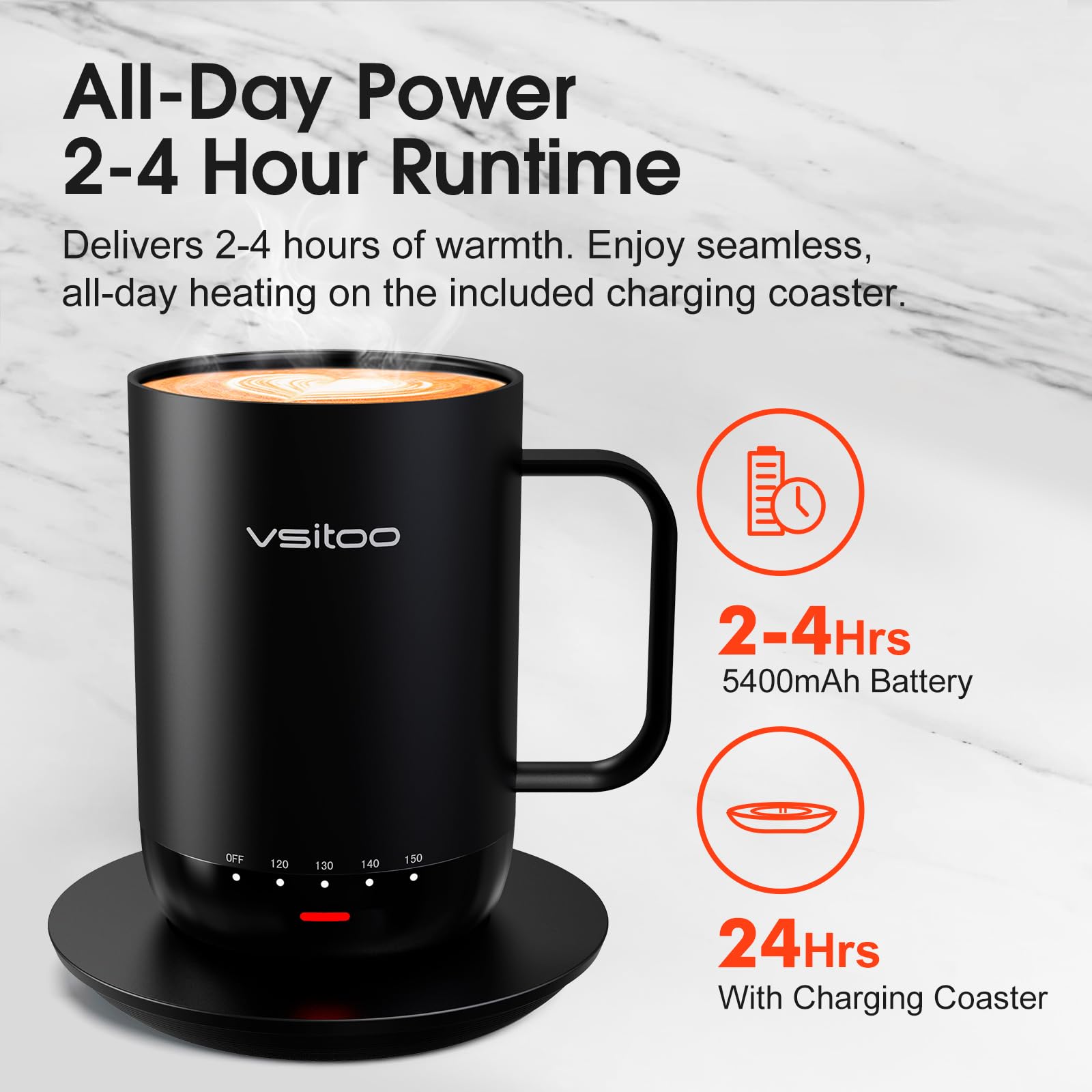 VSITOO S3 Pro 16oz Smart Self Heating Coffee Mug with Temperature Control