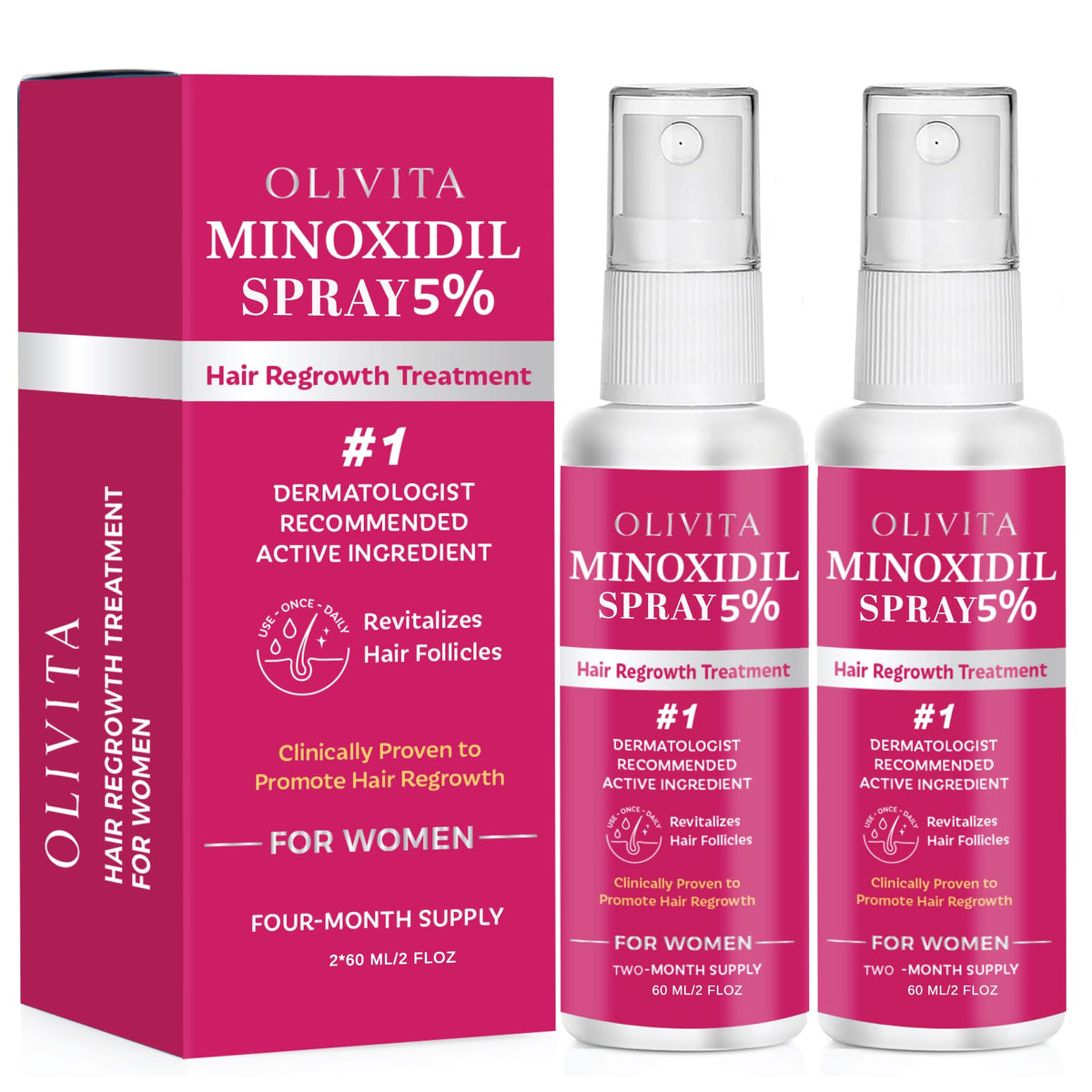 5 Minoxidil Spray for Women Hair Growth Extra Strength Hair - OLIVITA Official Imagery - 2