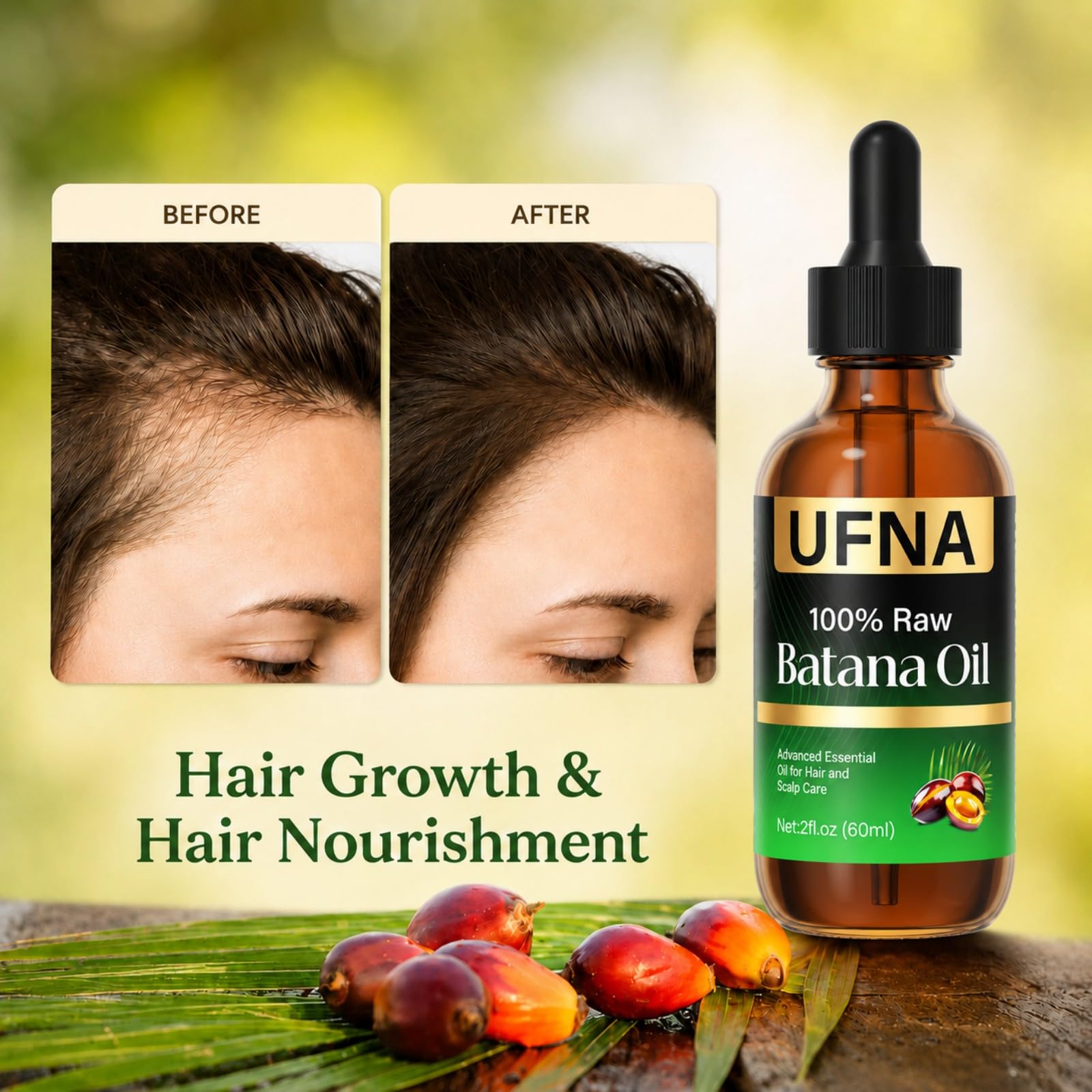 UFNA Batana Oil Hair Growth Serum - Traditional Honduran Formula for Thinn - UFNA Official Product View 4
