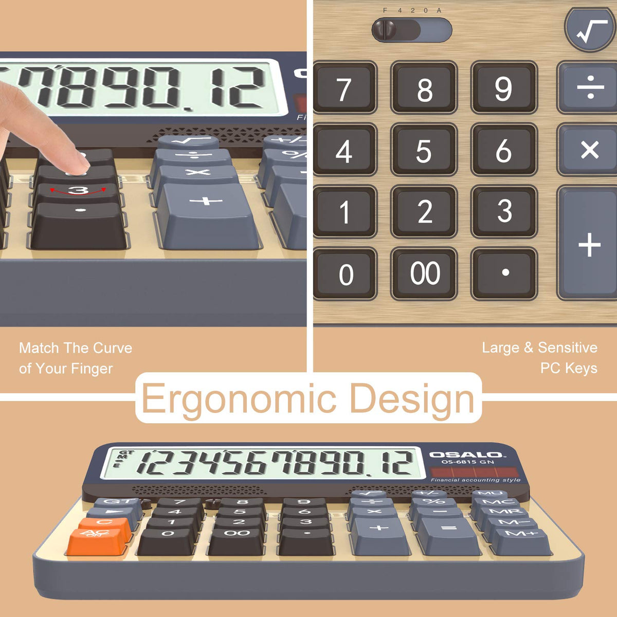 Desktop Calculator Extra Large 5 Inch LCD Display 12 Digit - pendancy Official Imagery - 7