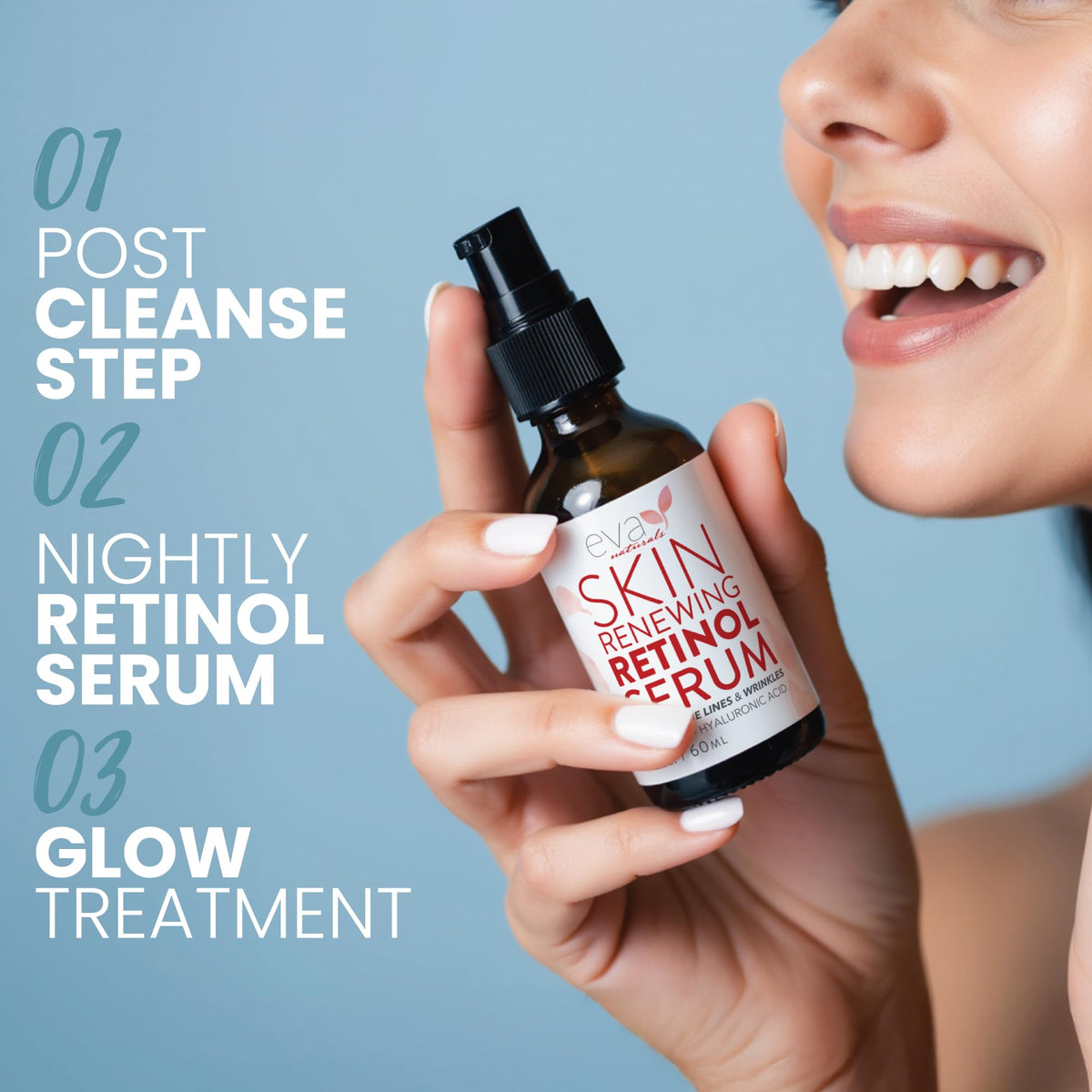 Eva Naturals Retinol Serum Hyaluronic Acid Fine Lines 2 oz 2 - Eva Naturals Official Imagery - 3