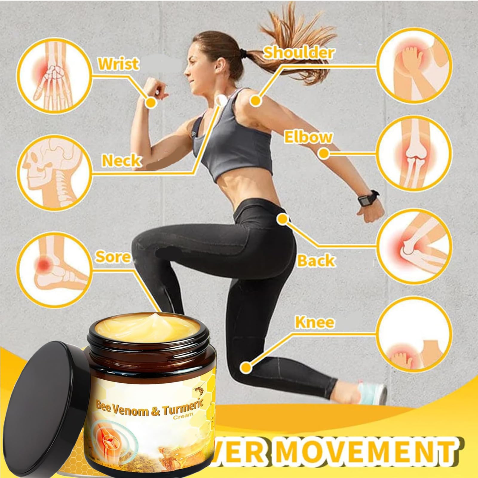 OSFRIAGE Bee Venom Turmeric Joint Cream 2-pack, 60g each, skin moisturizer with bee venom and turmeric for soothing joint care.